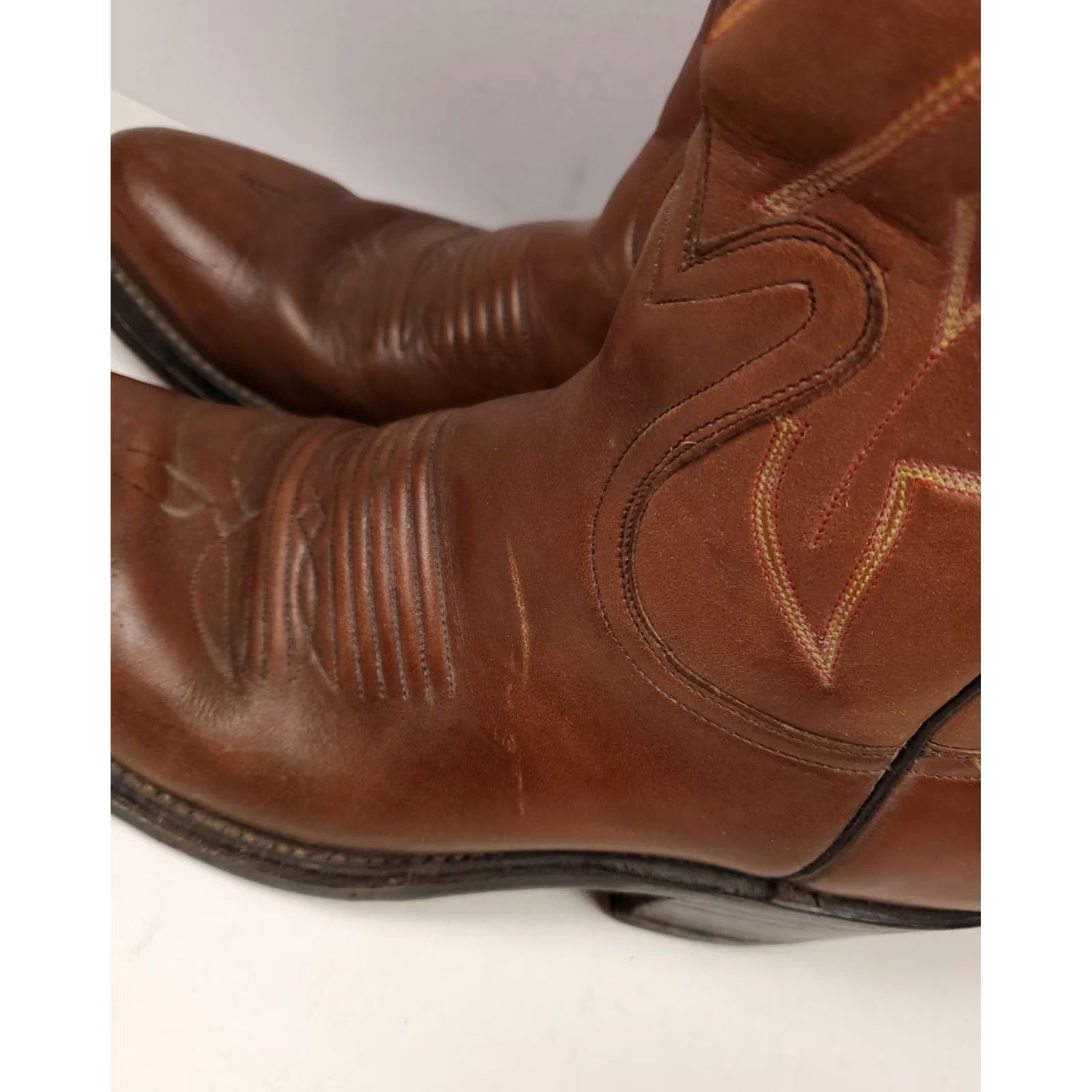 Vintage Wilson's Hand Made Cowboy Boots Buckaroo Brown Mens 8.5 B Boots Leather Brown Western Cowboy Mens 8.5 B Size US 9 / EU 42 - 3 Thumbnail