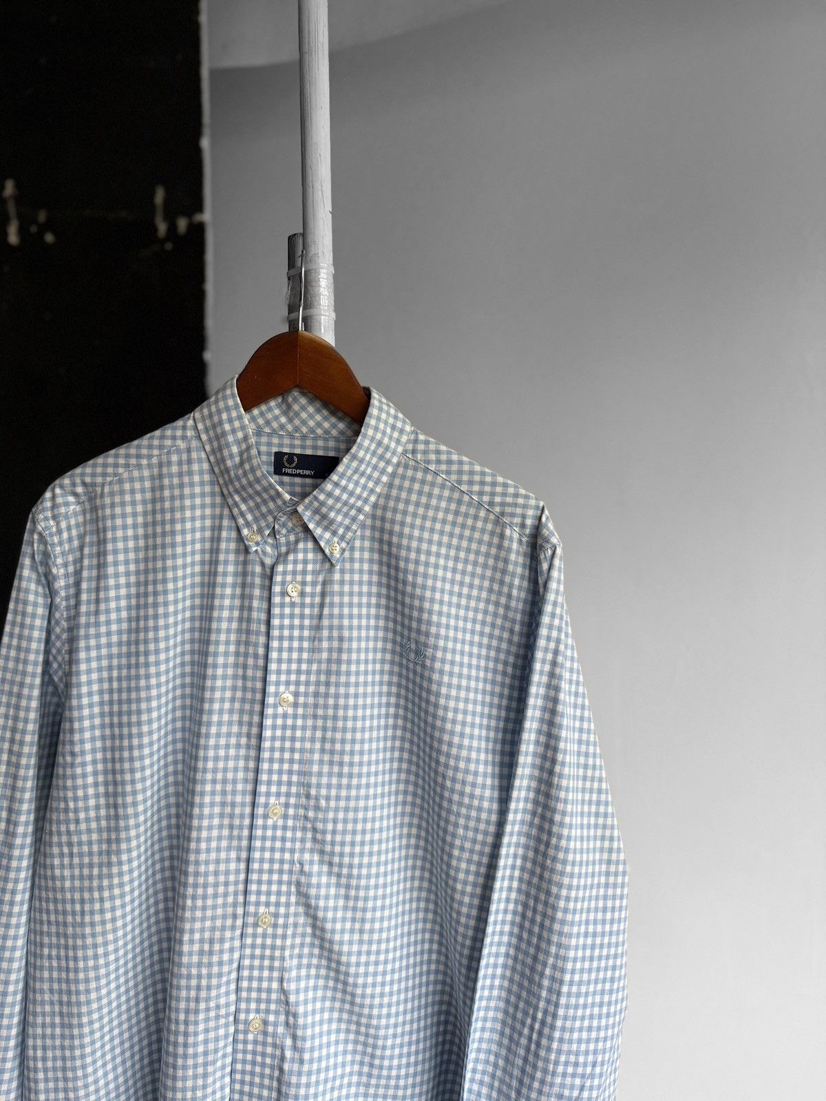 Fred Perry × Vintage Fred Perry Mens Checkered Button Down Long Sleeve Shirt Size US L / EU 52-54 / 3 - 2 Thumbnail