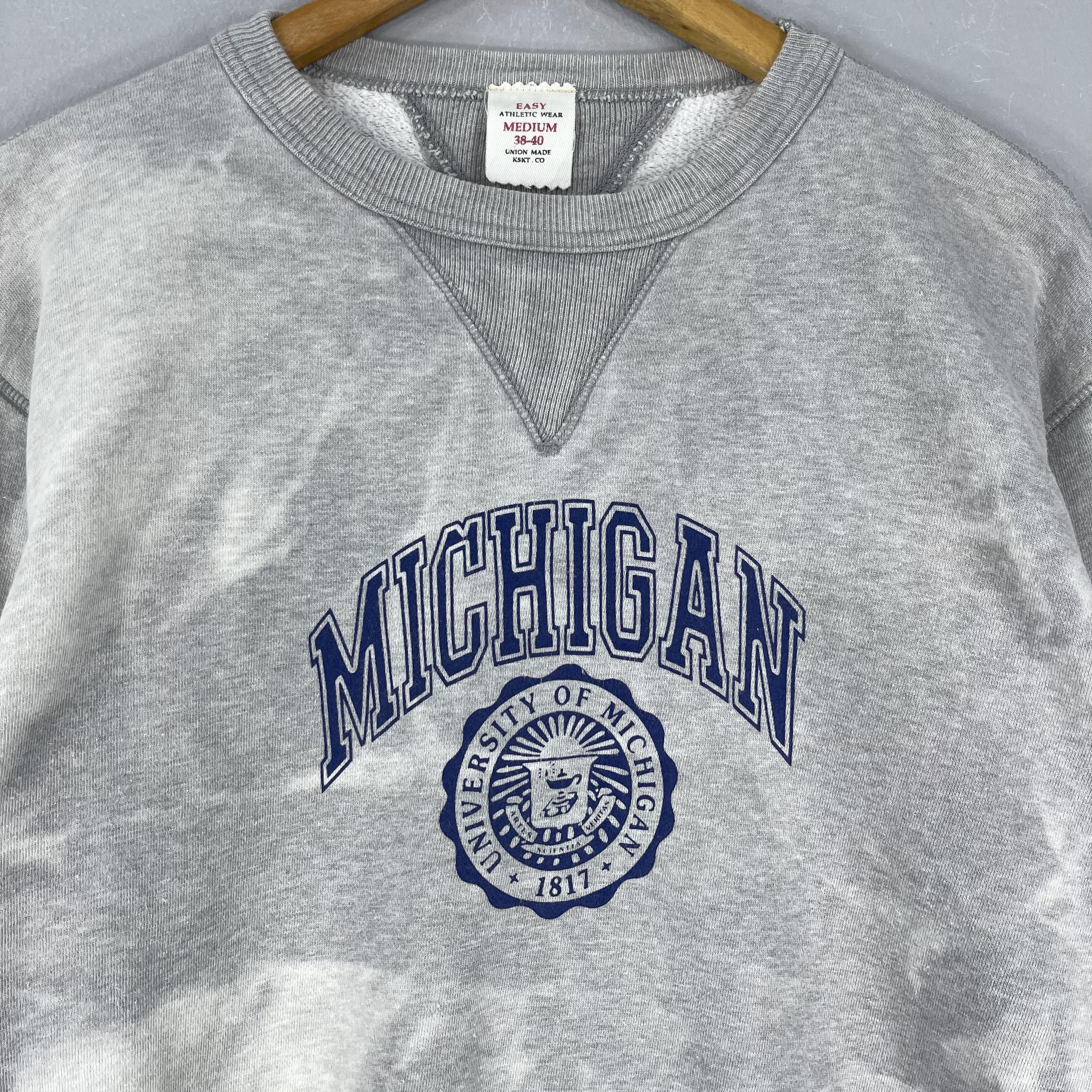 Vintage Vintage UNIVERSITY Of MICHIGAN Bleached Sweatshirt Size US M / EU 48-50 / 2 - 2 Thumbnail