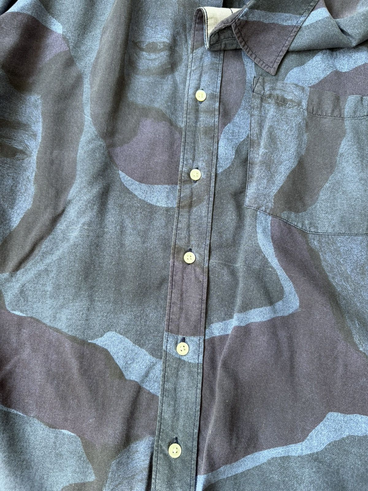 Schnaydermans Graphic Pattern Face Button Up Shirt Size US M / EU 48-50 / 2 - 4 Thumbnail