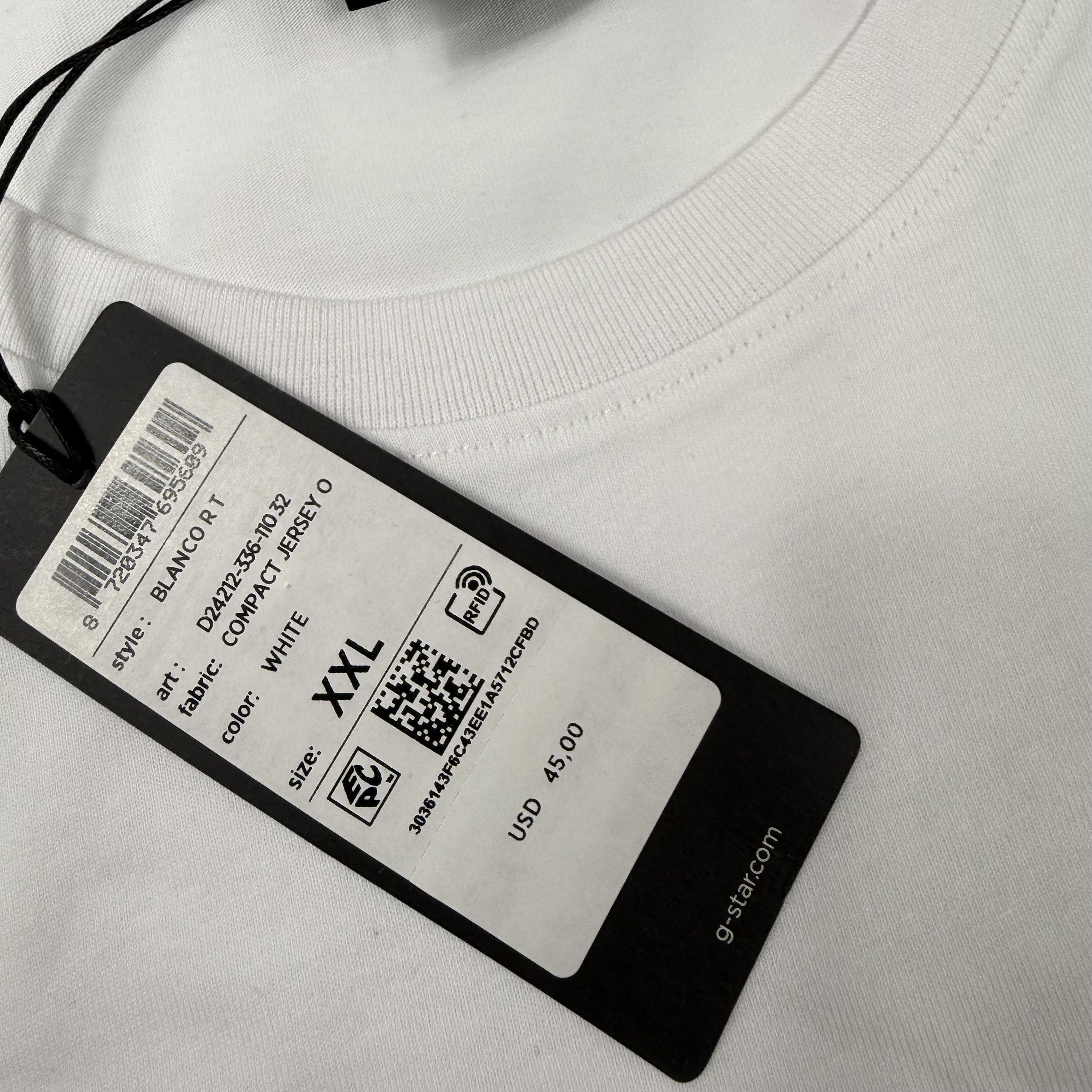 G-Star G-Star Raw Blanco RT White Organic Cotton T-Shirt XXL NEW Size US XXL / EU 58 / 5 - 10 Thumbnail
