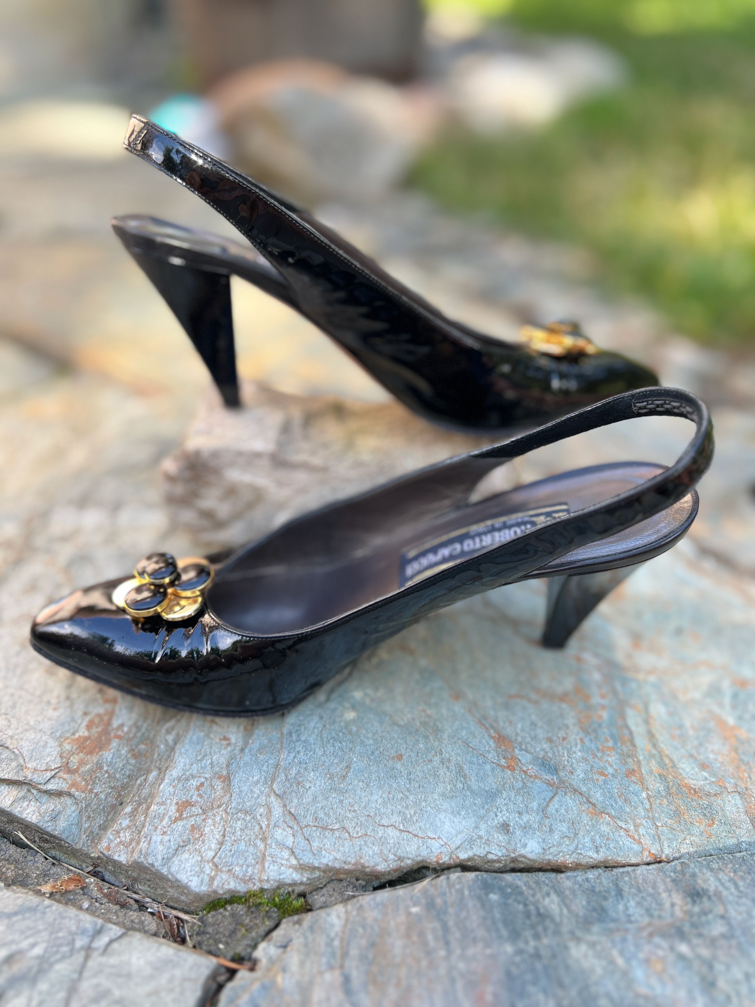 Other Vintage 70s Sling Back Heels Size US 7.5 / IT 37.5 - 6 Thumbnail