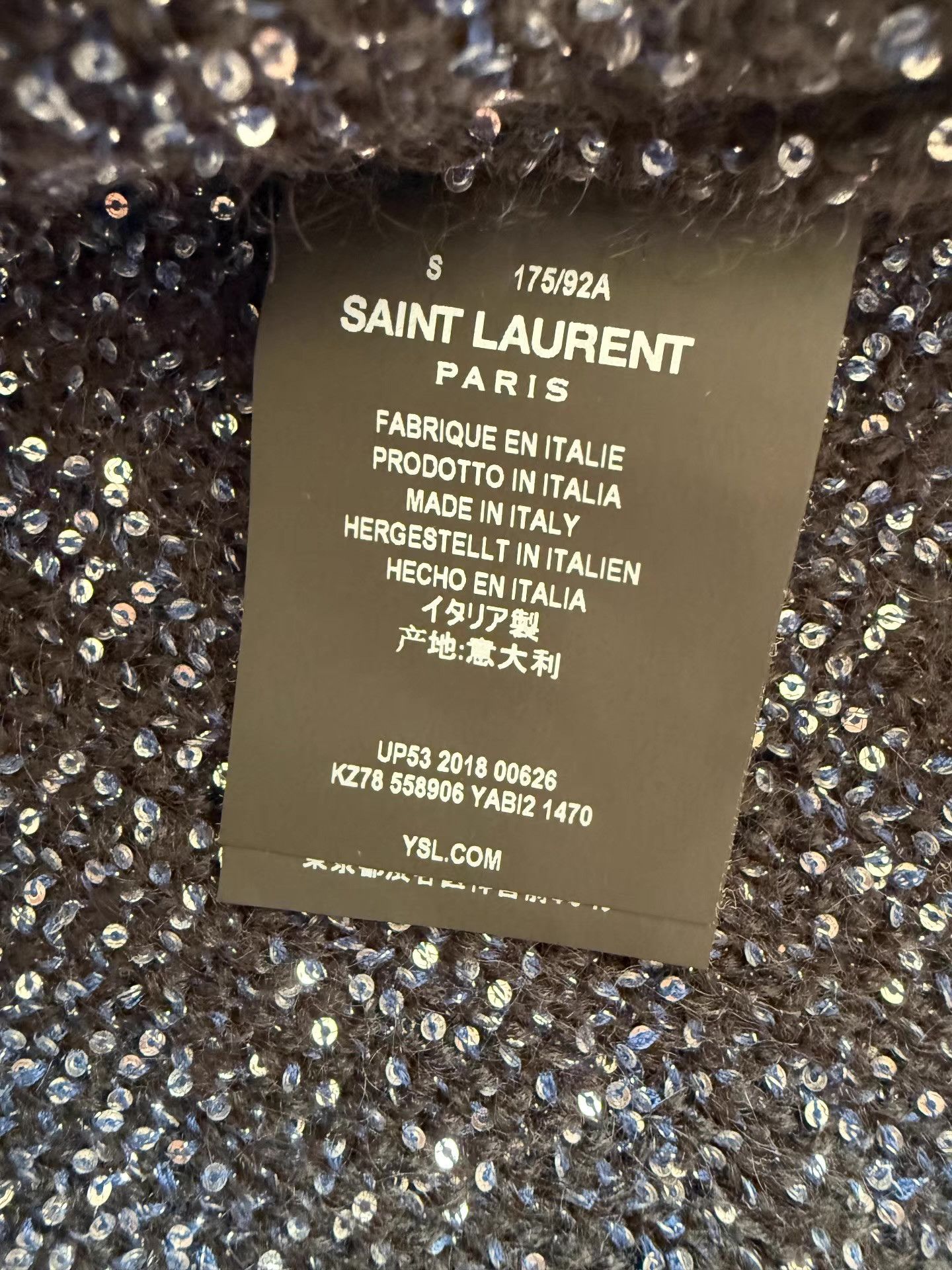 Saint Laurent Paris Saint Laurent Blue Scale Knitted Cardigan Ｑ23 Size US S / EU 44-46 / 1 - 3 Thumbnail