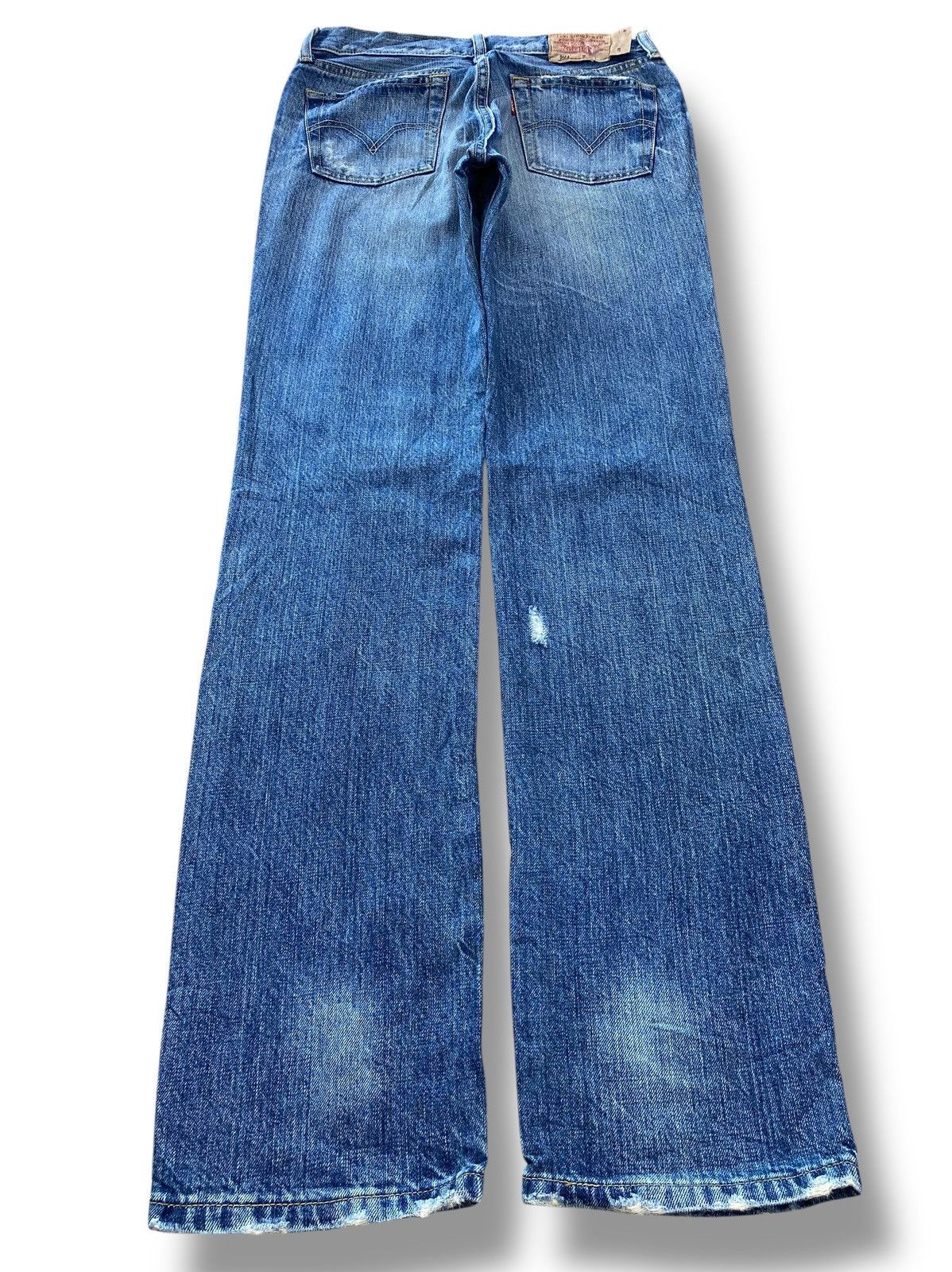 Levi's Levi’s 501 Faded Wash Whiskered Style Straight Leg Jeans Size US 27 - 3 Thumbnail