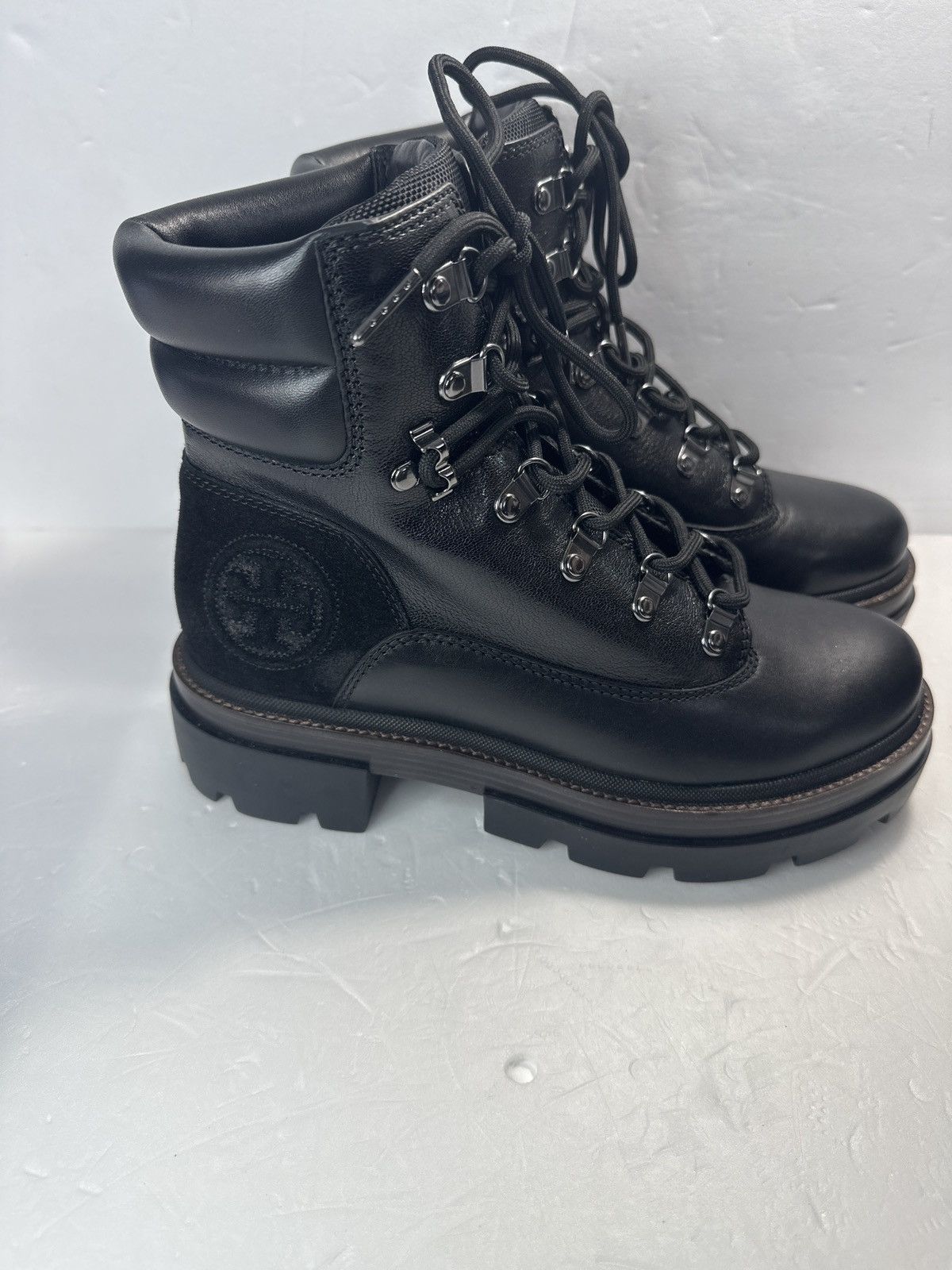 Tory Burch Tory Burch Lug Miller leather boots signature TB monogram Size US 8 / IT 38 - 12 Thumbnail
