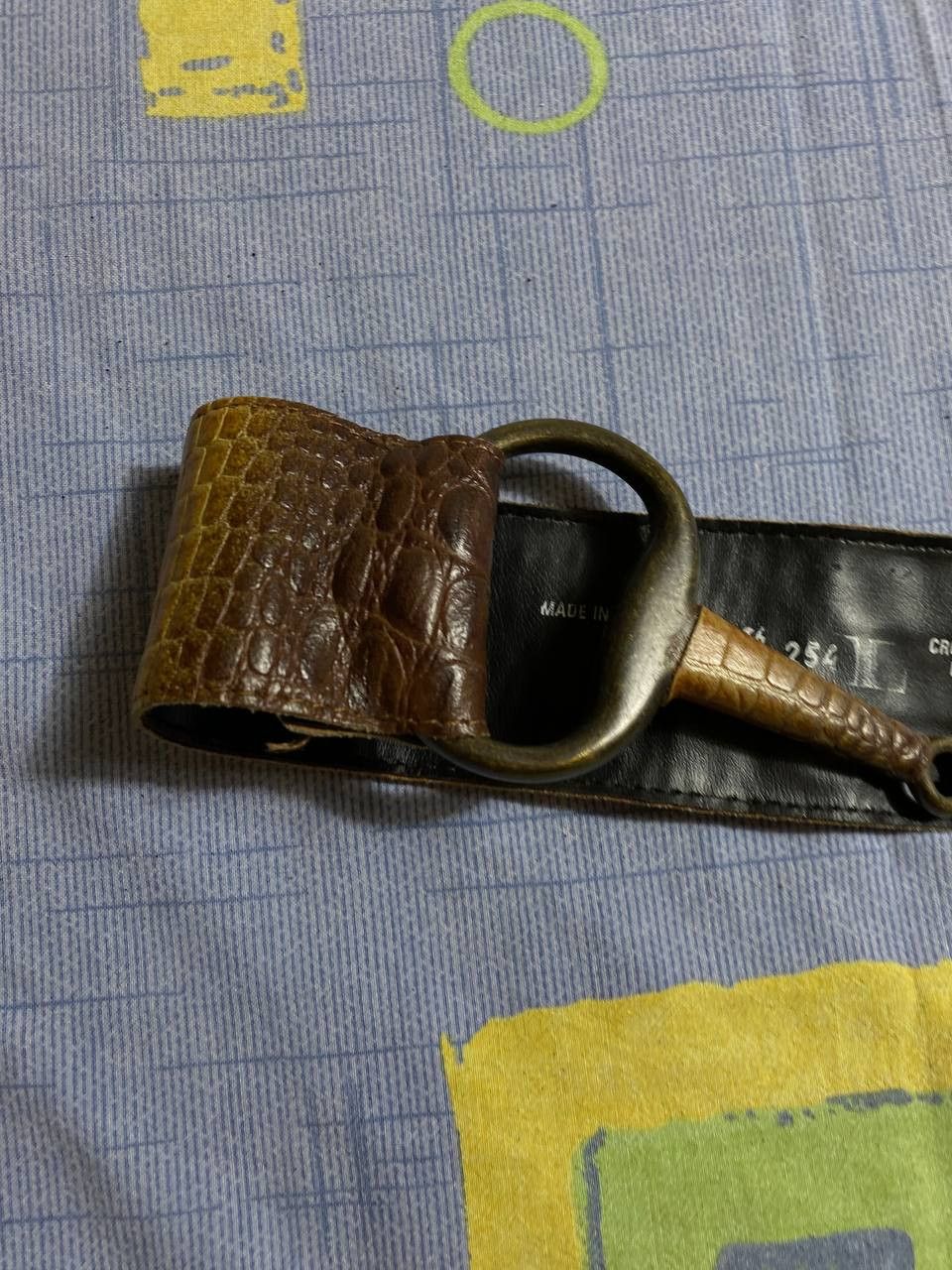 Japanese Brand CRAZY Y2K Japanese Genuine Leather Big Logo Buckle Belt Size ONE SIZE - 2 Thumbnail