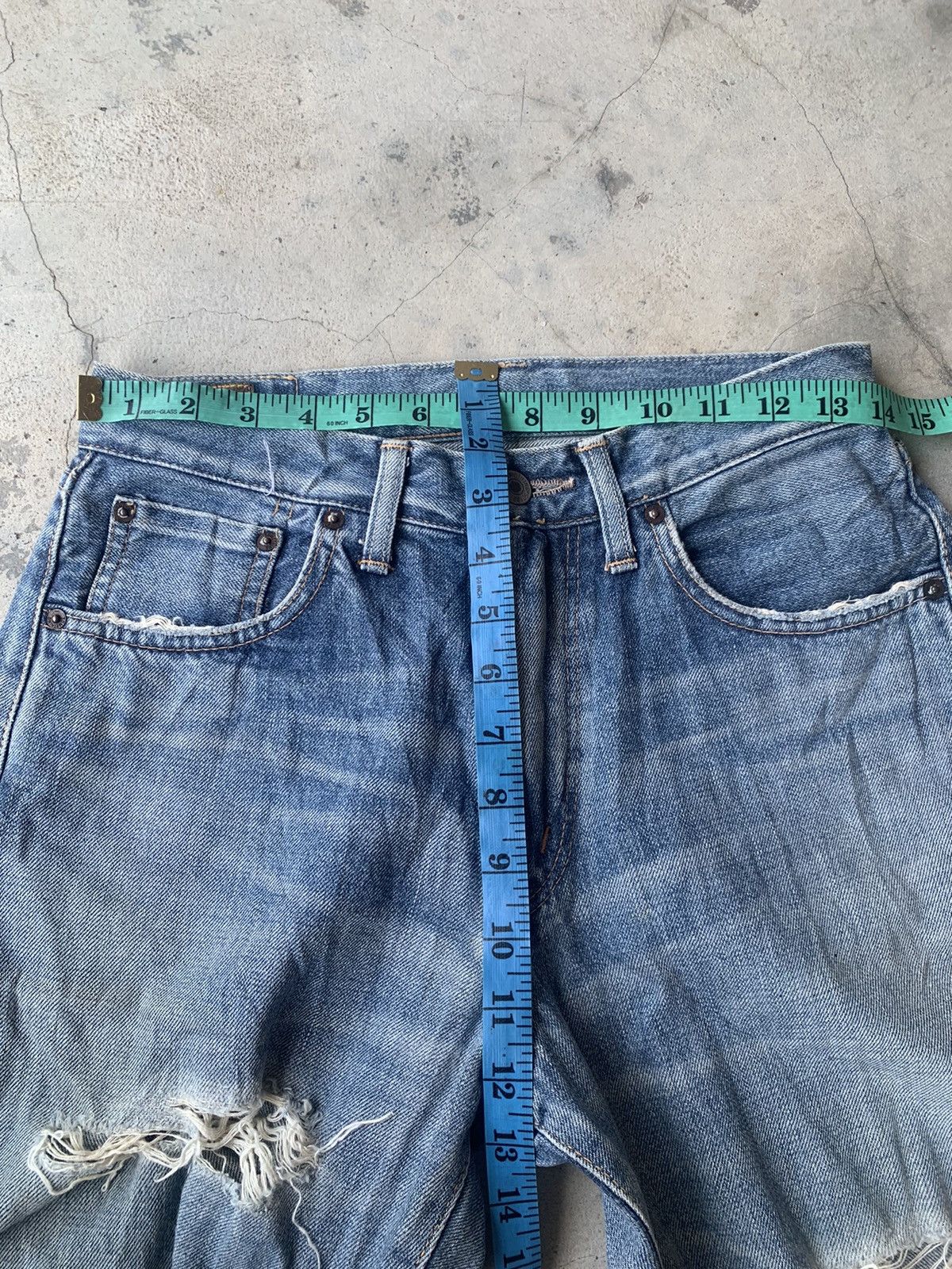 Edwin Distressed SOMETHING EDWIN S505 selvedge. Size US 28 / EU 44 - 4 Thumbnail