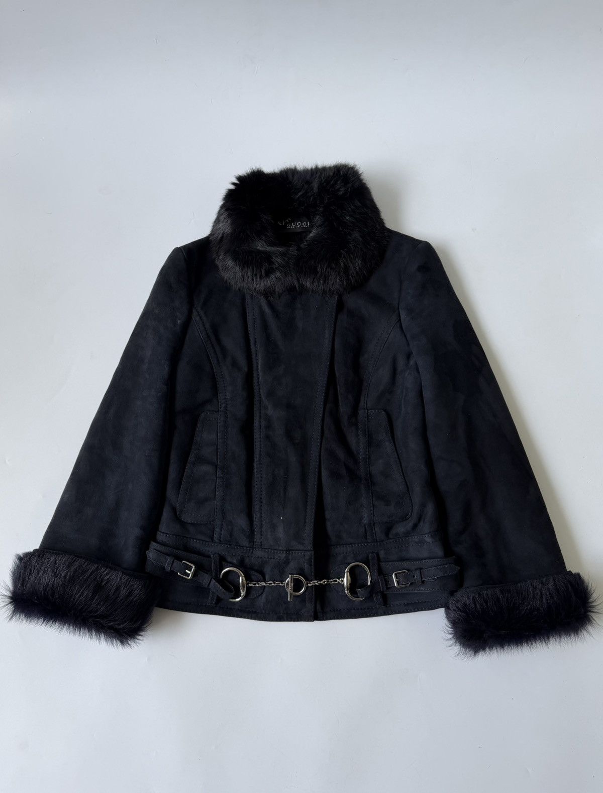 Gucci 2000s Rare Gucci Tom Ford Shearling horsebit Jacket Size S / US 4 / IT 40 - 1 Thumbnail