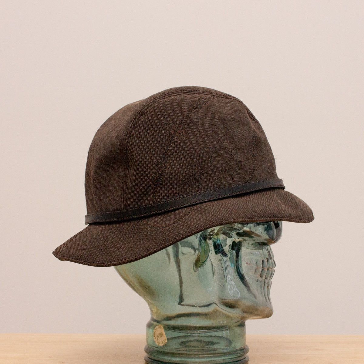 Prada 670$ Prada Natural Canvas Embroidered Logo Bucket Hat XL Size ONE SIZE - 6 Thumbnail