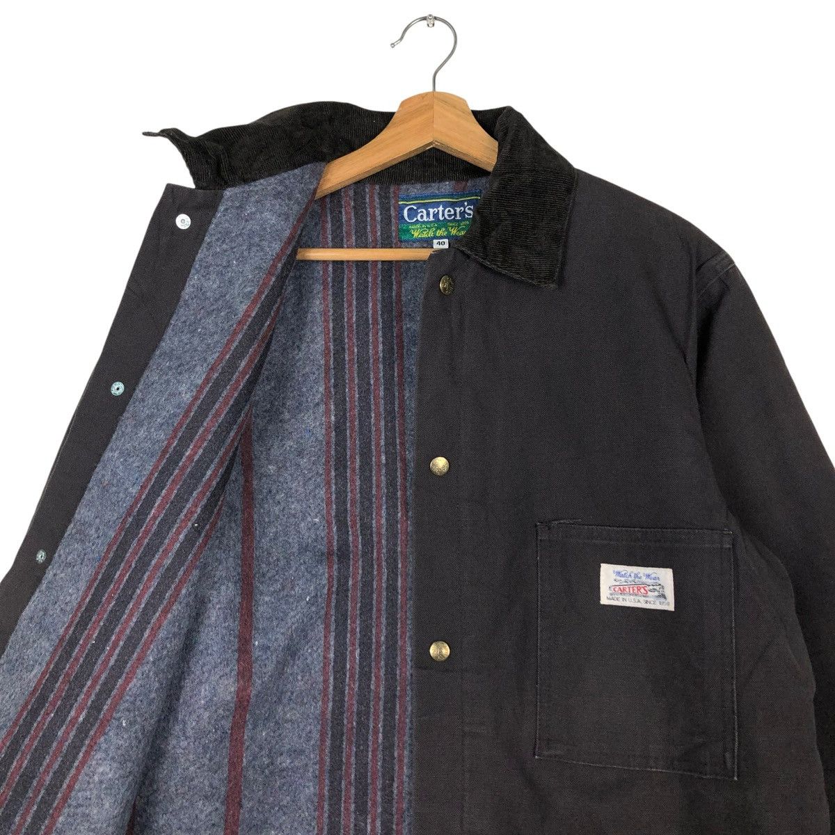Vintage 🔥VINTAGE HICKORY CHORE JACKET CARTER’S USA BLANKET LINING Size US M / EU 48-50 / 2 - 12 Thumbnail
