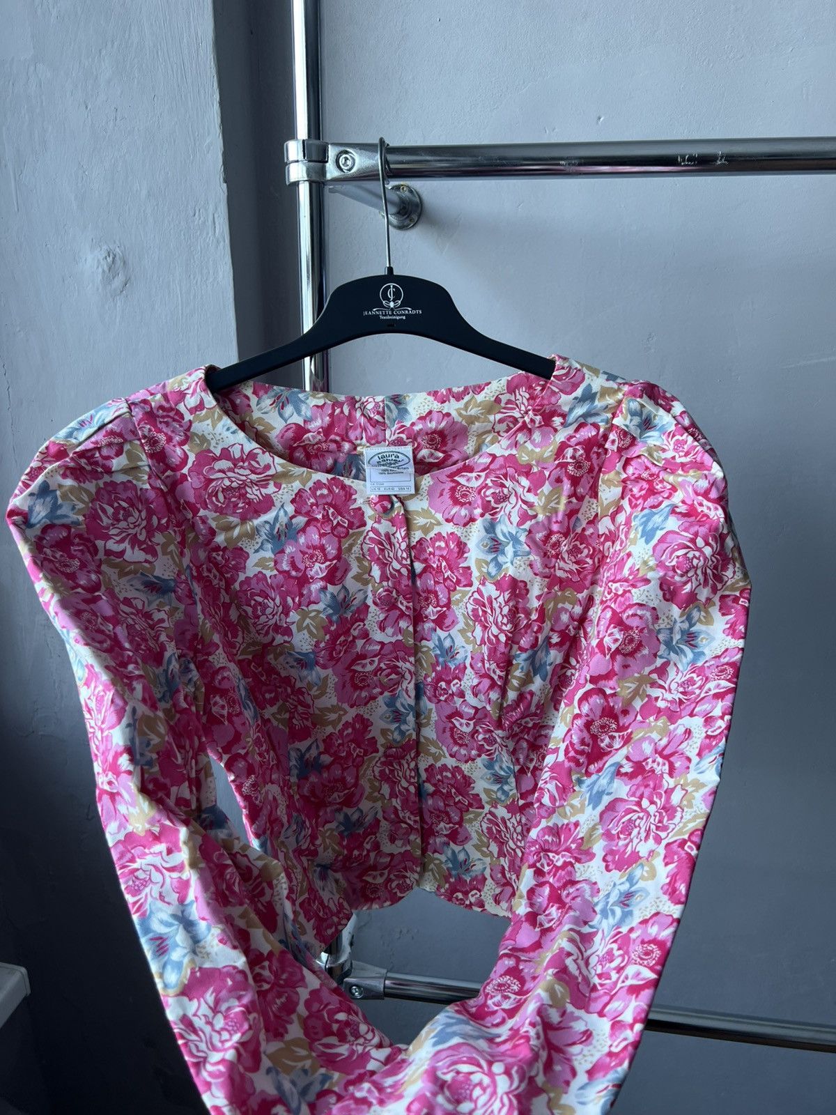 Laura Ashley VINTAGE 80’s LAURA ASHLEY PINK FLORAL ART BUTTON JACKET Uk16 Size XL / US 12-14 / IT 48-50 - 10 Thumbnail