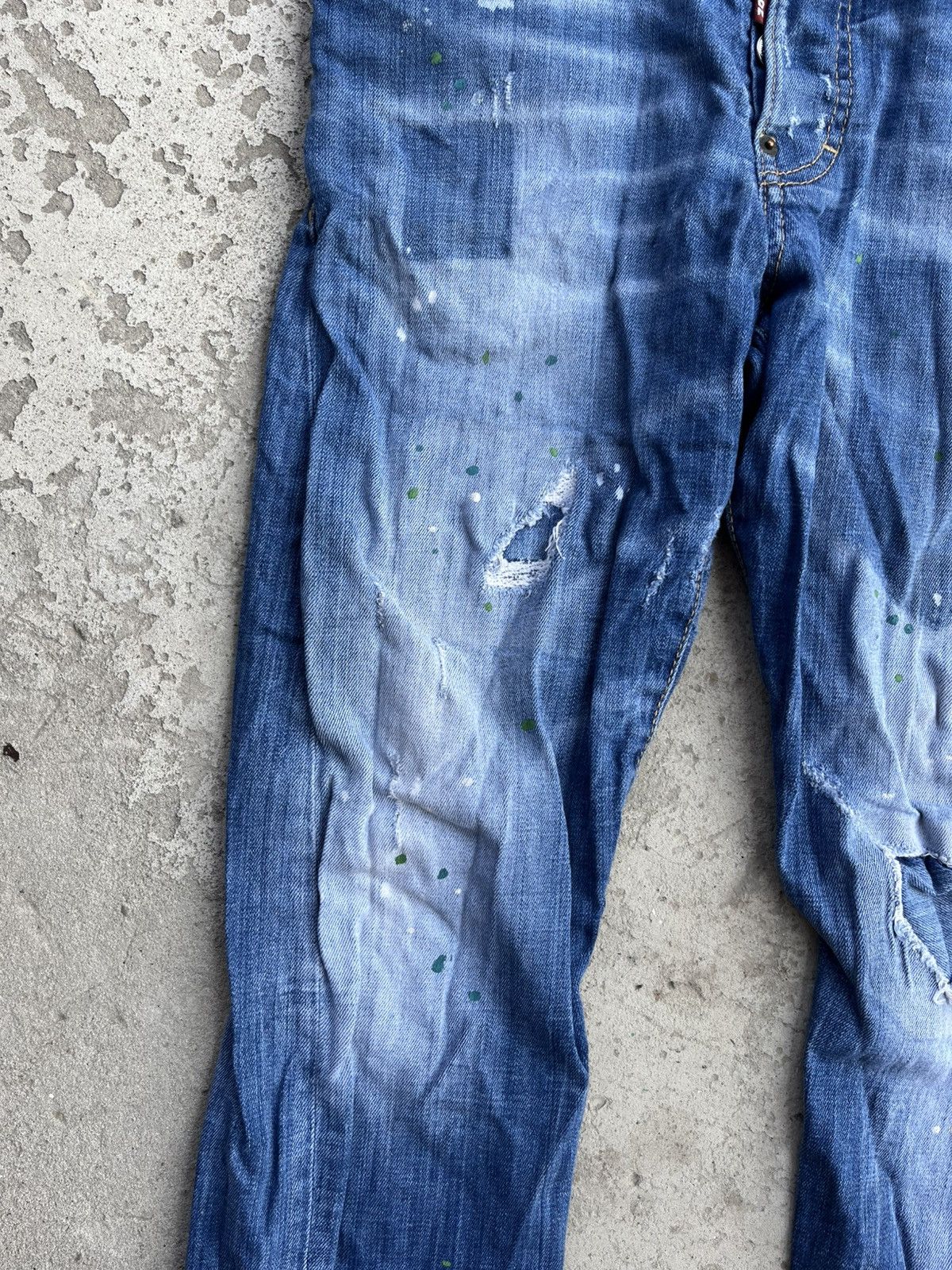 Dsquared2 SS18 Dsquared2 Painted Distressed Slim Fit Jeans Size US 29 - 11 Thumbnail