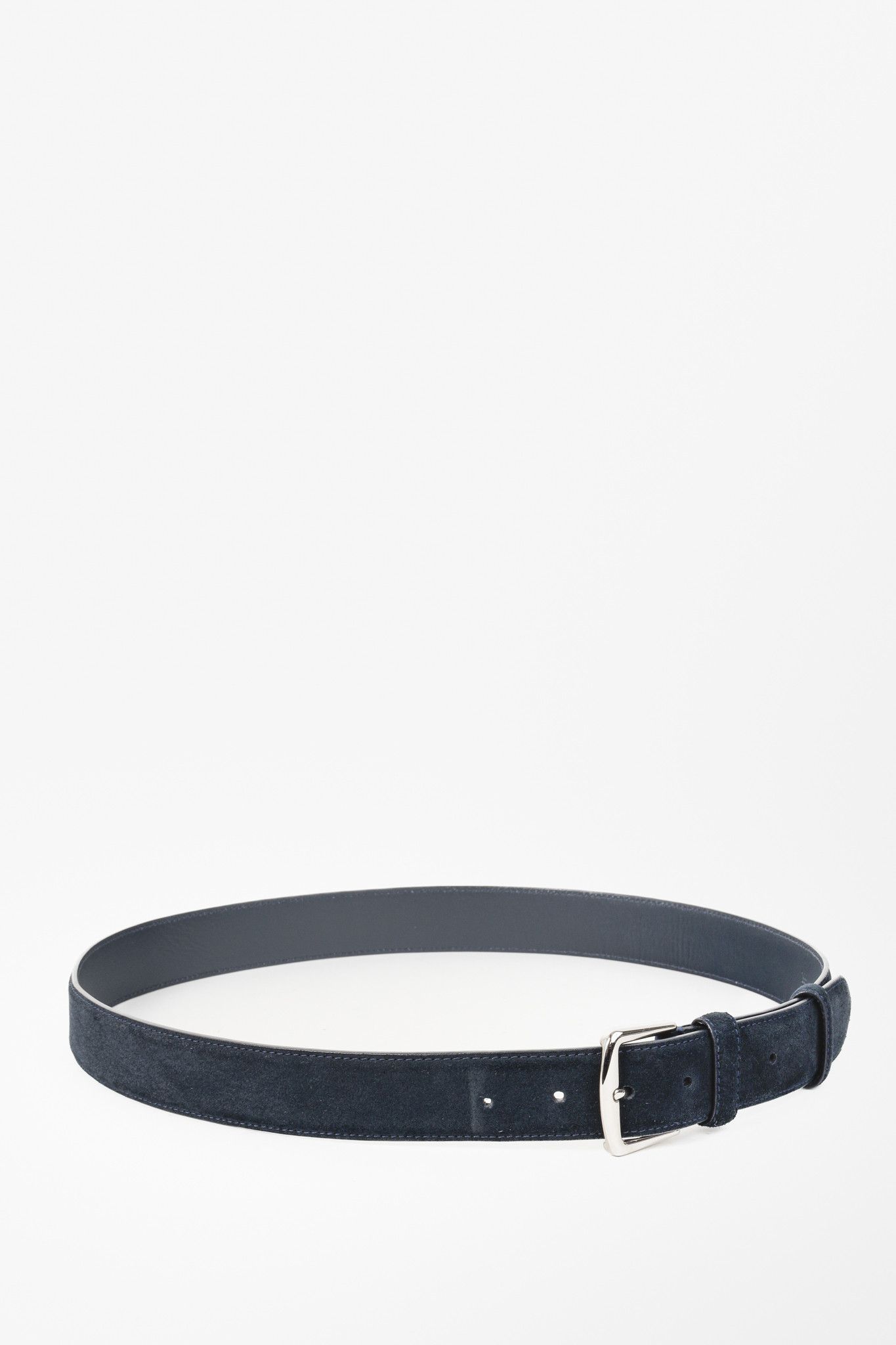 Loro Piana Loro Piana Alsavel Navy Suede Palladium Buckle Belt Size ONE SIZE - 1 Thumbnail