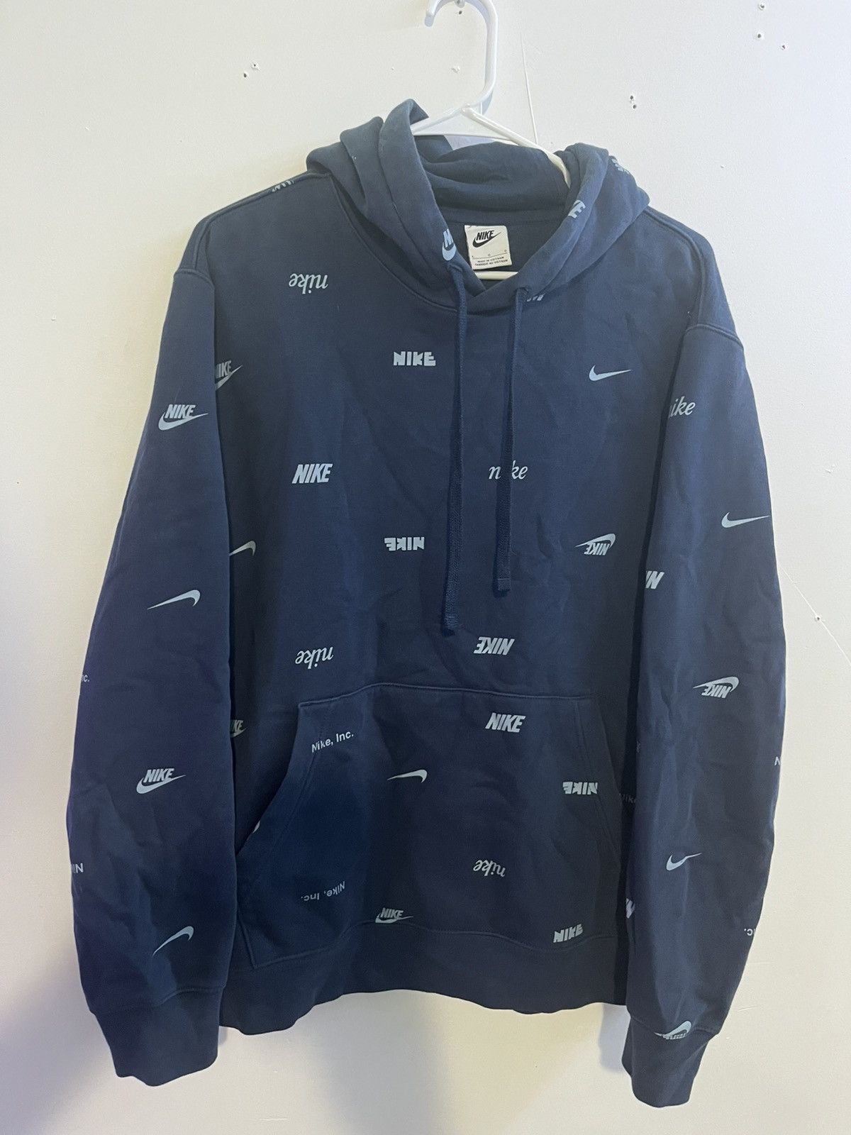 Nike Nike Blue Logo Hoodie Size US L / EU 52-54 / 3 - 3 Thumbnail
