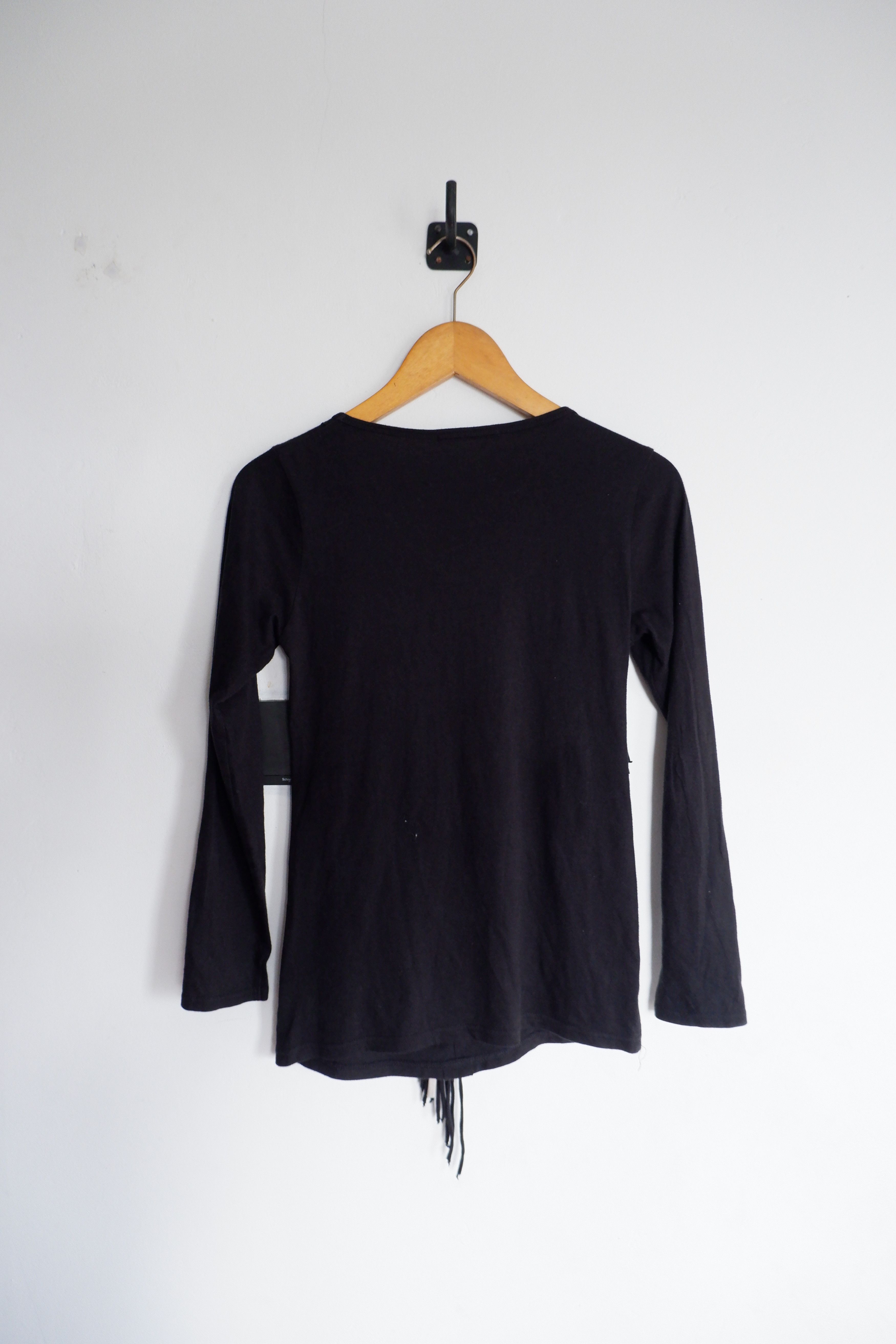 If Six Was Nine Vintage Trois Amis Fringe Tie Long Sleeve Size M / US 6-8 / IT 42-44 - 4 Thumbnail