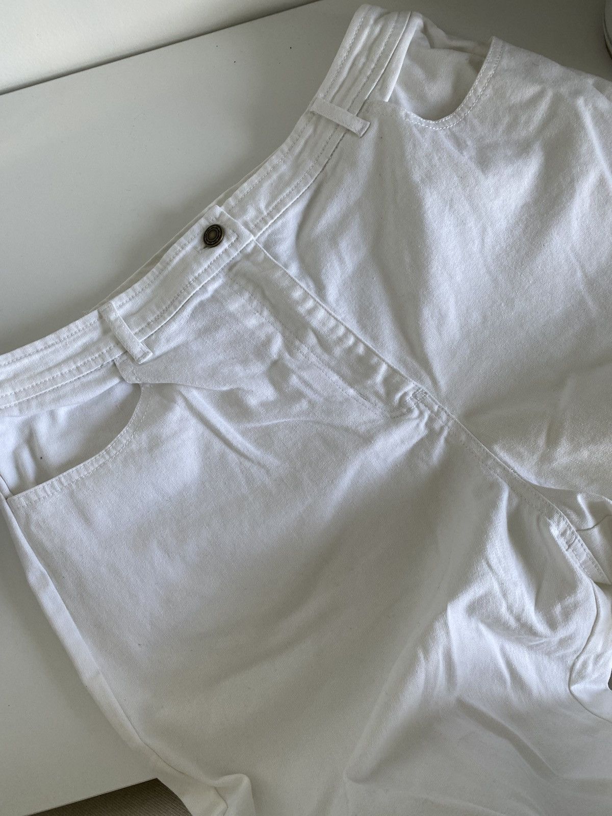 Denim & Co. Denim & Co. Womens Denim Jeans White Embroidered Floral NWOT Size 38" / US 16 / IT 52 - 11 Thumbnail