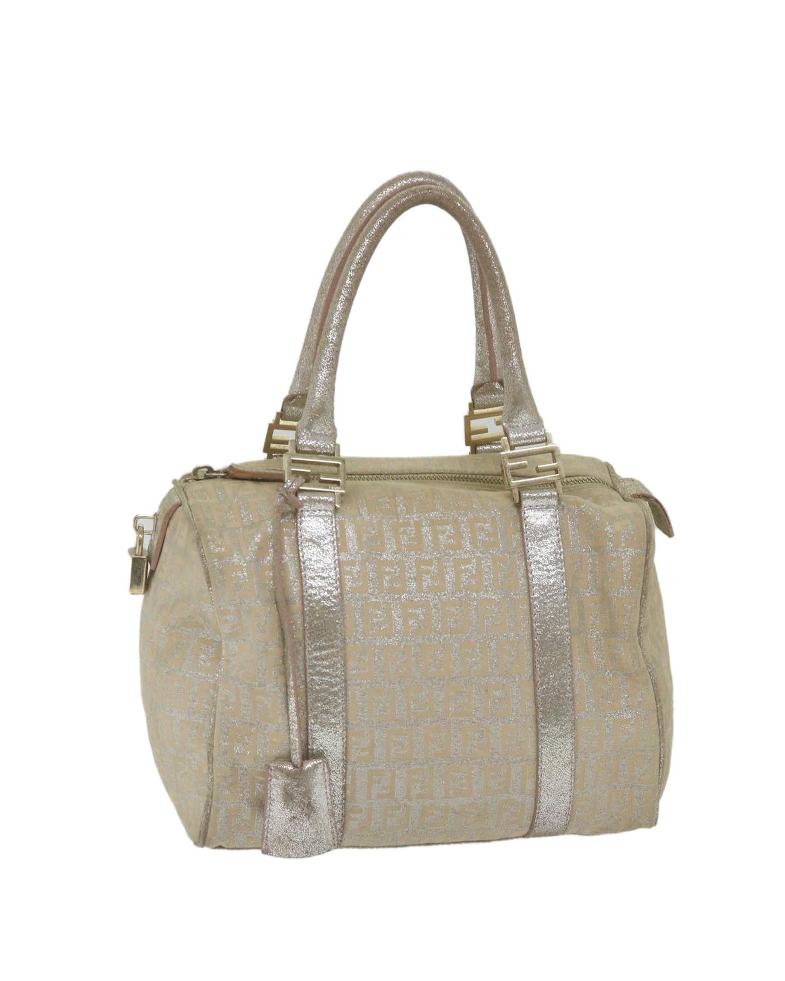 image of Fendi Beige Canvas Hand Bag, Women's