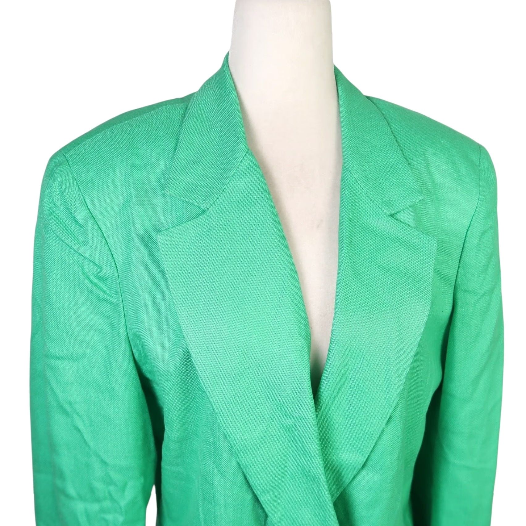 Bill Blass VINTAGE Bill Blass Green Rayon Double-Breasted Blazer Jacket Womens 12 Blazer Green Rayon 80s Womens Brown? Size XL / US 12-14 / IT 48-50 - 2 Thumbnail