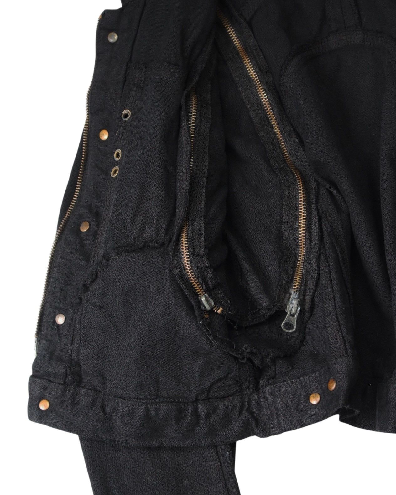 If Six Was Nine 2000S SWORD FISH BLACK CONVERTIBLE DENIM JACKET Size S / US 4 / IT 40 - 6 Thumbnail