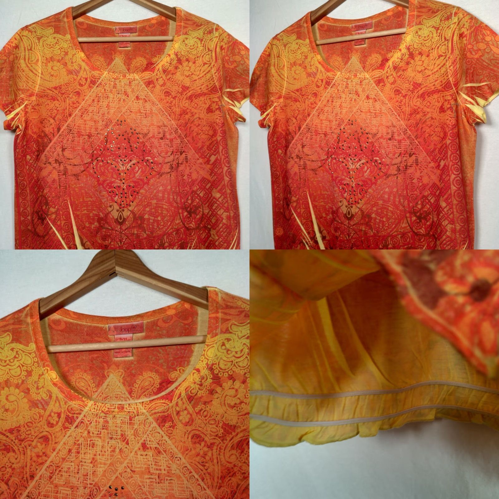 Vintage Loop 18 Shirt 9/11 Orange Yellow Graphic Geometric Print Studded Vintage Y2K Size US M / EU 48-50 / 2 - 8 Thumbnail
