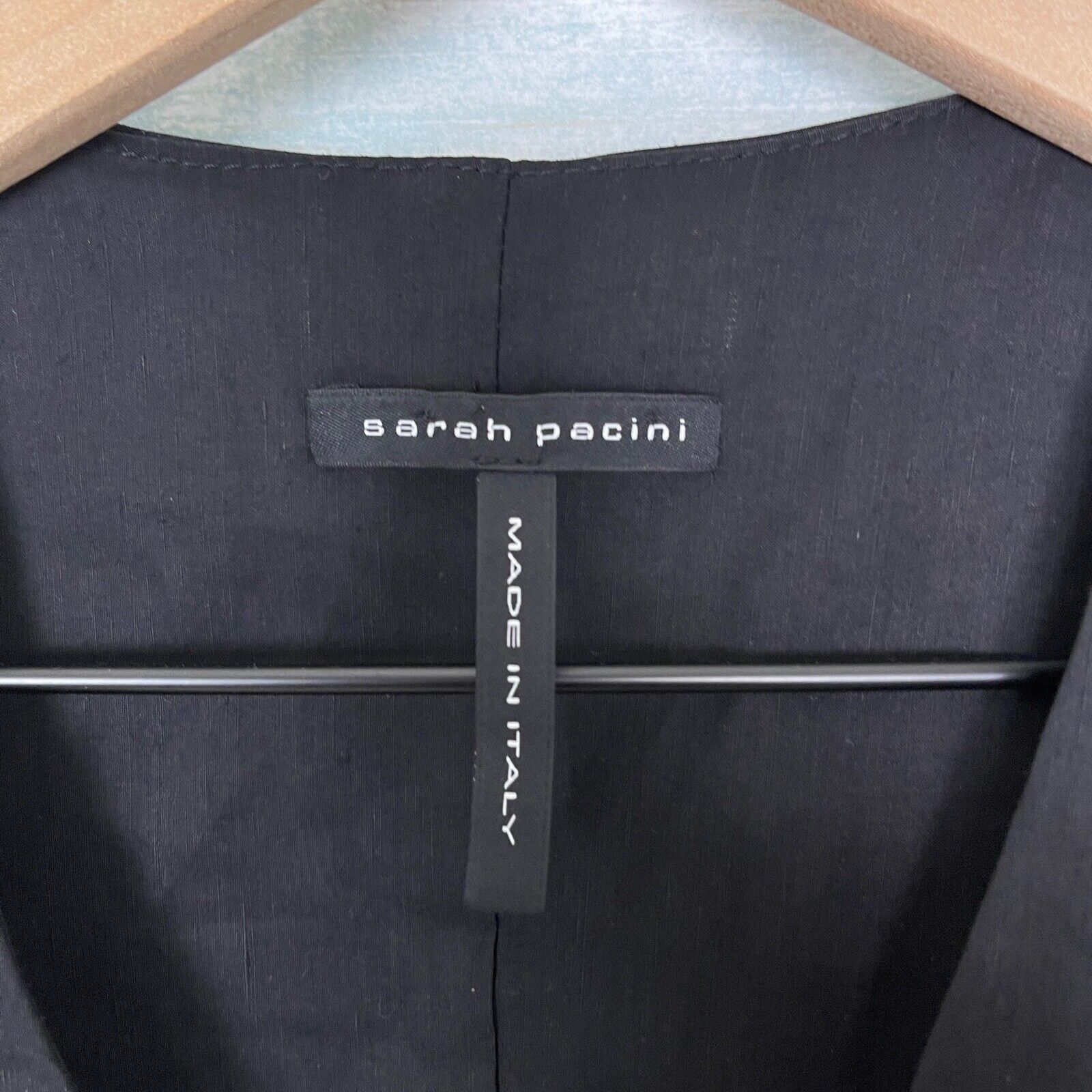 Sarah Pacini Sarah Pacini Linen Blend Asymmetric Dress Black Womens L Size L / US 10 / IT 46 - 6 Thumbnail