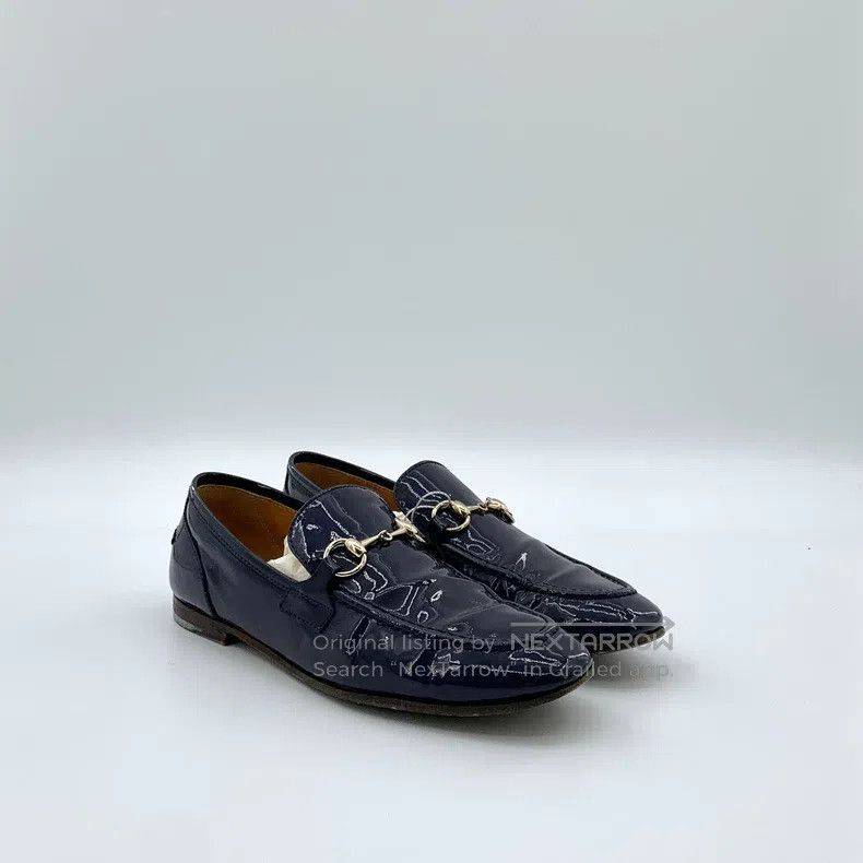 Gucci Gucci Dark blue patent leather sequin horse buckle casual Size US 5 / IT 35 - 2 Thumbnail