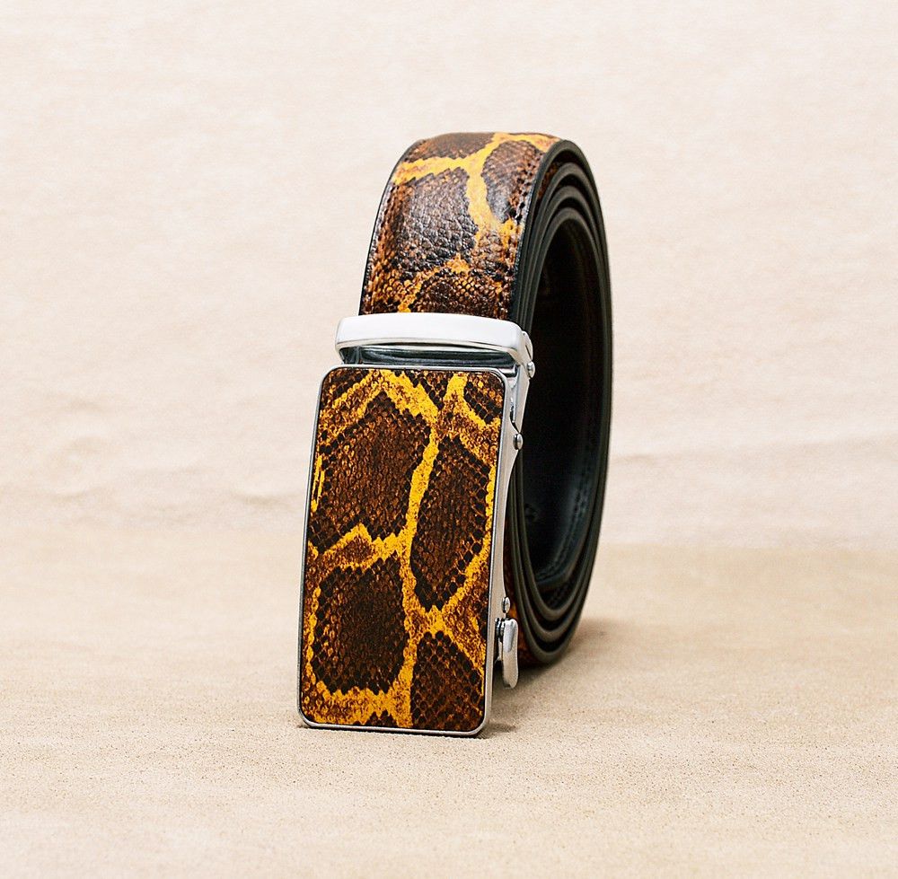 Japanese Brand × Leather Snake Pattern Leather Automatic Buckle Belt Size ONE SIZE - 3 Thumbnail