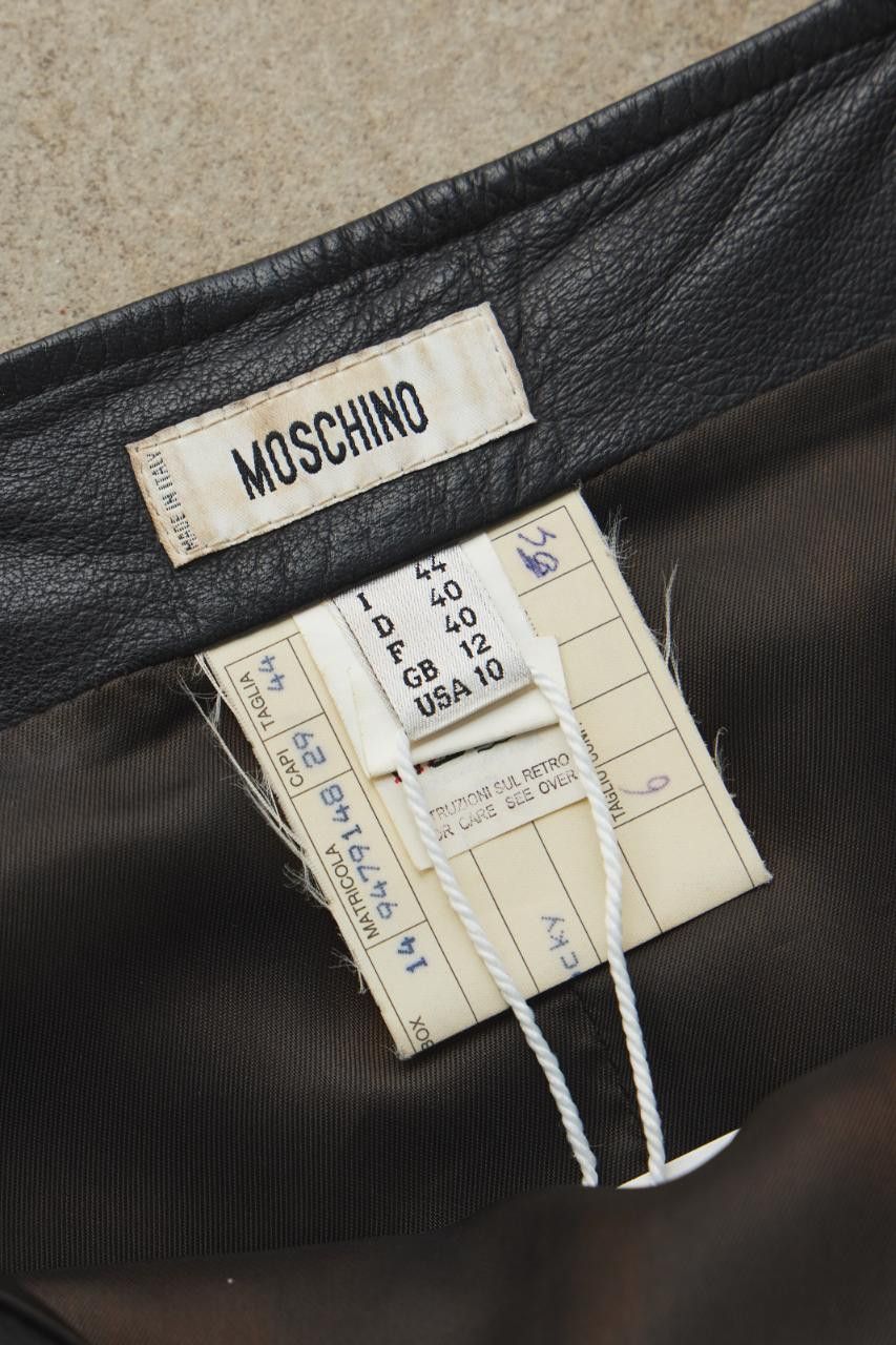 Moschino MOSCHINO Belted Leather Midi Skirt Size 29" - 8 Thumbnail