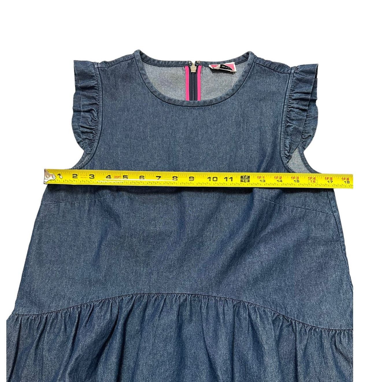 Kate Spade Kate Spade Chambray Flounce Top size 4 Casual Indigo Size S / US 4 / IT 40 - 6 Thumbnail