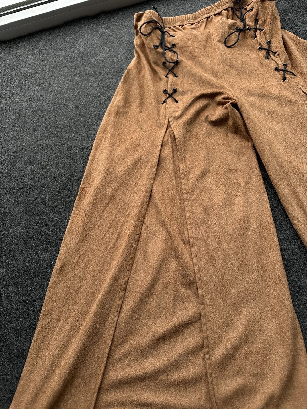 Other 🚨 ULTRA BAGGY WOMEN BROWN SOFT PANTS RARE Size 30" / US 8 / IT 44 - 4 Thumbnail