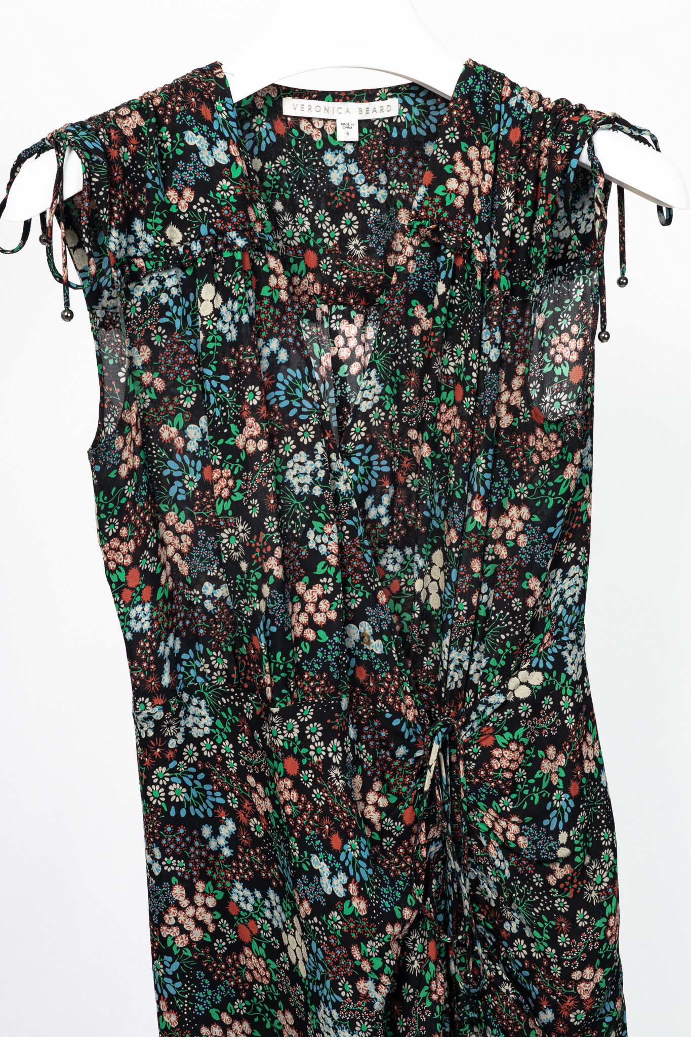 Tibi Veronica Beard Teagan Floral Silk Gathered Midi Dress Size M / US 6-8 / IT 42-44 - 3 Thumbnail