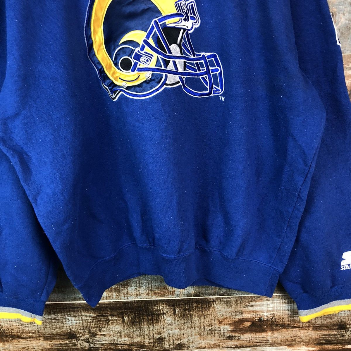 NFL × Starter American Football NFL Blue Jersey sweatshirt #A2029 Size US L / EU 52-54 / 3 - 6 Thumbnail