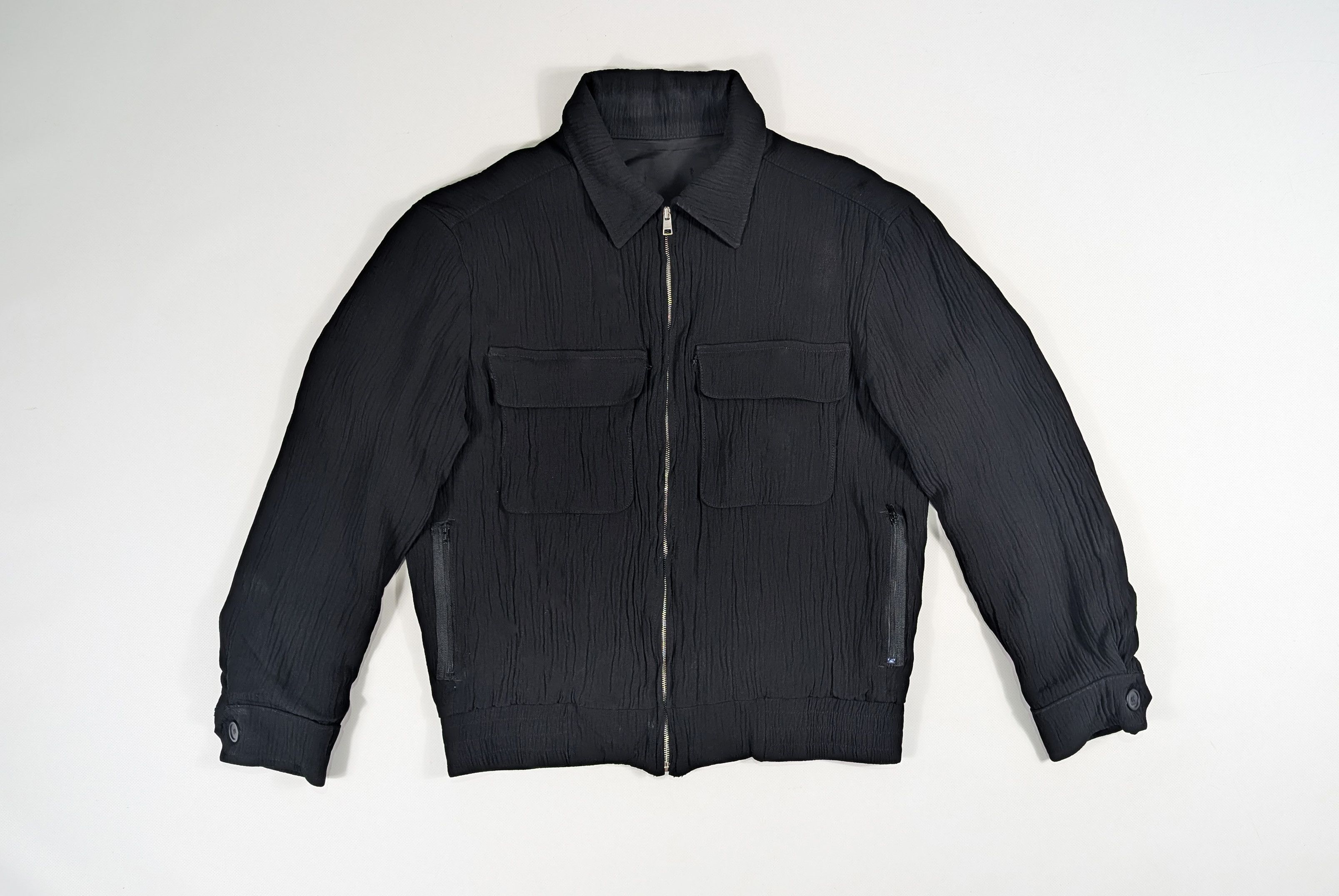Sandro Sandro Crinkled Crepe Overshirt Viscose Acetate Jacket Size US XS / EU 42 / 0 - 1 Thumbnail