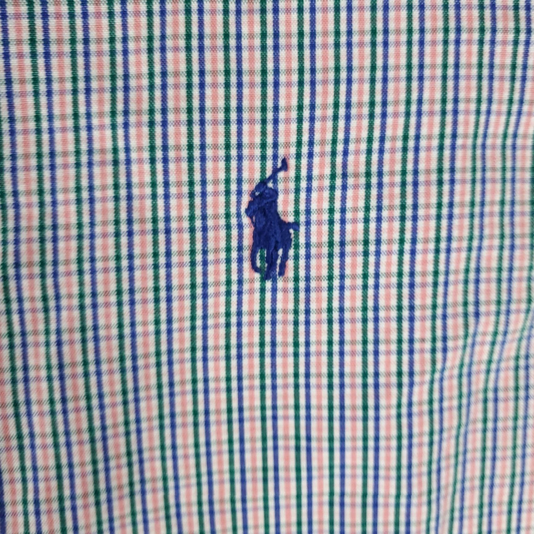 Ralph Lauren VINTAGE Ralph Lauren Dress Shirt Men Size 16 Long Sleeve Plaid Cotton Blue Classic 90s Mens Size 42R - 2 Thumbnail