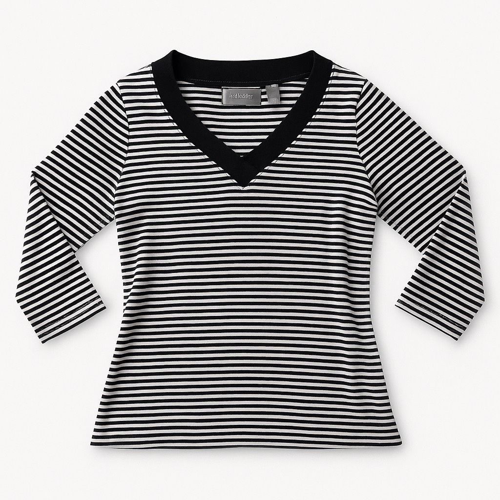 Liz Claiborne Liz Claiborne Women’s Size Small Black White Striped 3/4 Sle Size S / US 4 / IT 40 - 3 Thumbnail