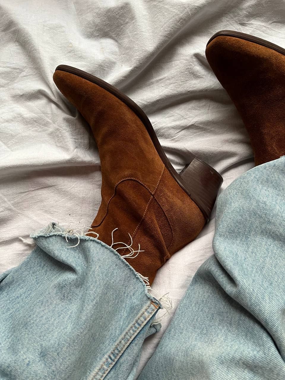 Other Wonders vintage women's brown suede ankle boots on heel Size US 10 / IT 40 - 9 Thumbnail