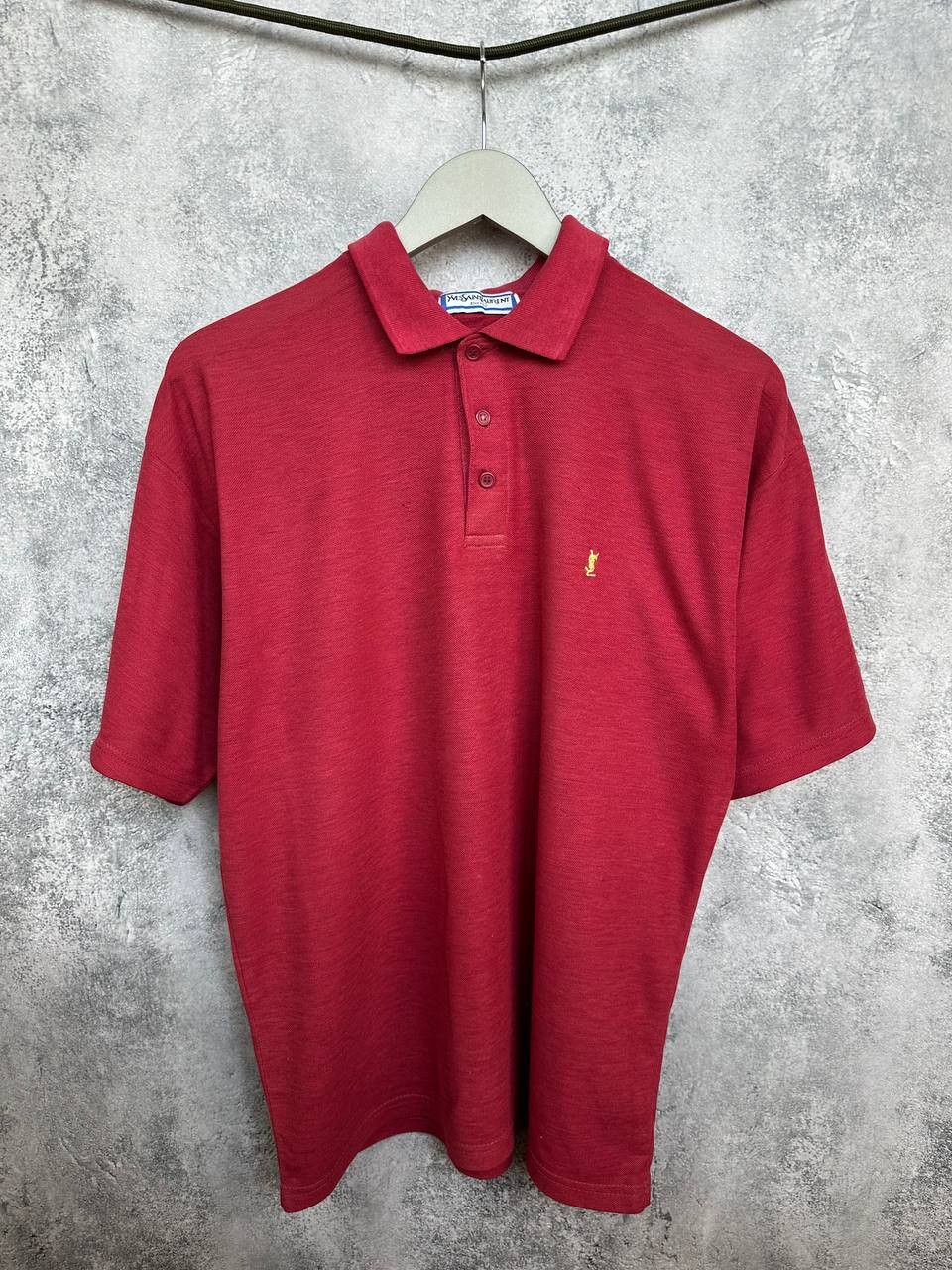 Yves Saint Laurent YSL Vintage Polo Shirt Red SS Spread