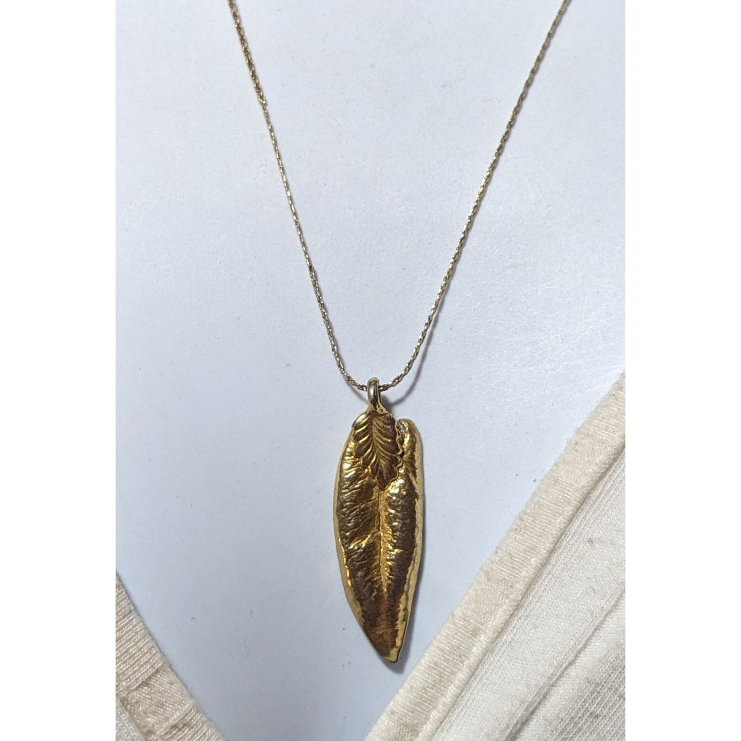 Other Vintage Gold Electroplated Natural Leaf Necklace Size ONE SIZE - 6 Thumbnail