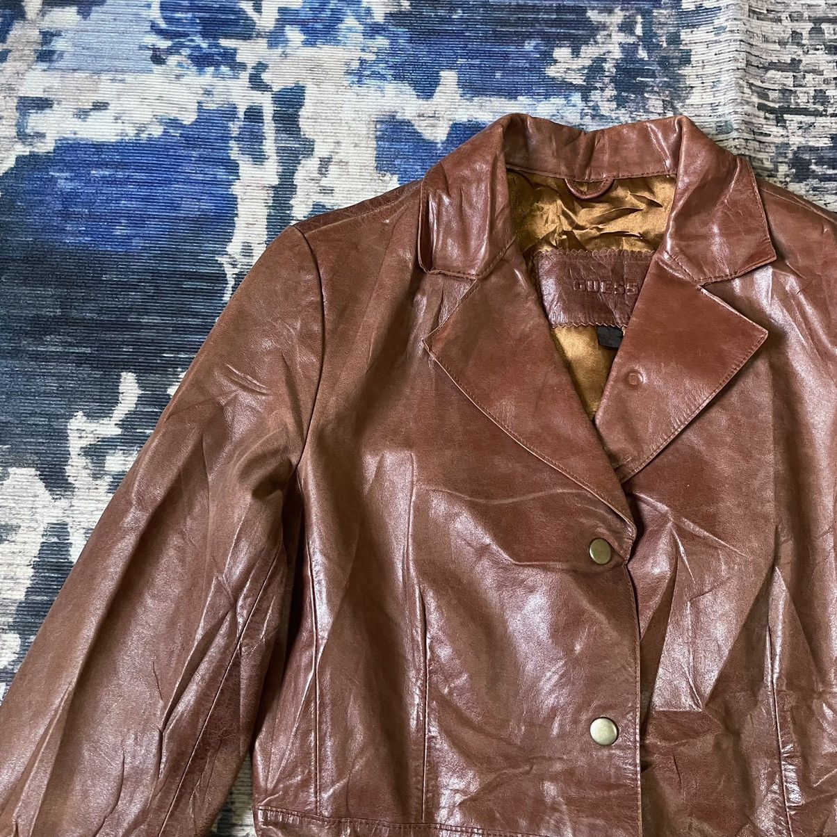 Hysteric Glamour Vintage 1980s Guess Archive Brown Leather Belted Jacket XS Size US XS / EU 42 / 0 - 8 Thumbnail