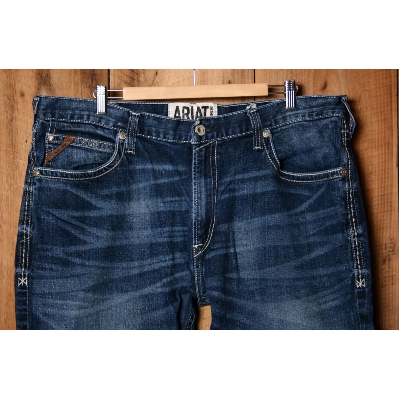 Ariat ARIAT M4 Low Rise Boot Fit Stretch Denim Blue Jeans 42x30 Mens Jeans Bootcut Regular Blue 90s? Size US 42 / EU 58 - 2 Thumbnail