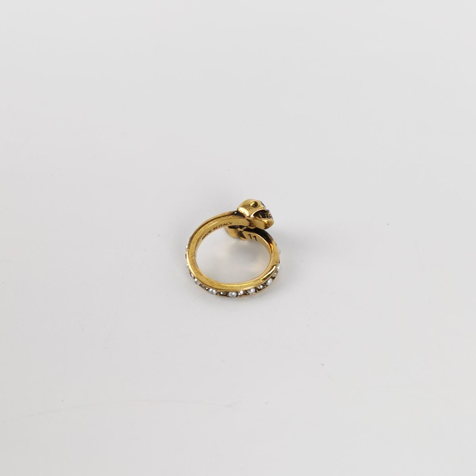 Alexander McQueen Alexander McQueen Crystal Pearl Wrap Skull Ring Size 11 -z2 Size ONE SIZE - 3 Thumbnail