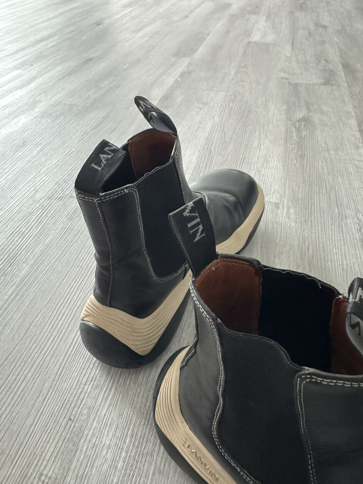 Lanvin Lanvin Black and Creme Charles Boots Size US 9.5 / EU 42-43 - 5 Thumbnail