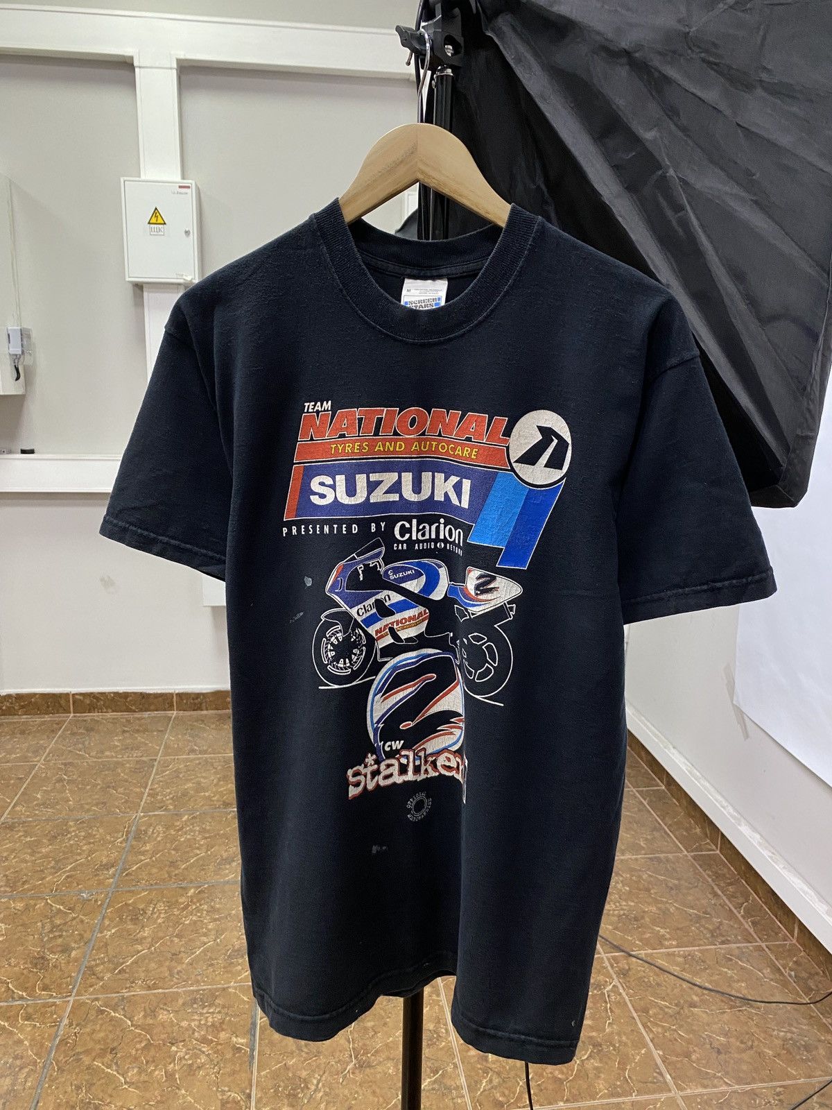 Fruit Of The Loom Vintage 90s Suzuki Chris Walker Stalker Racing T-Shirt Y2K Size US M / EU 48-50 / 2 - 1 Thumbnail