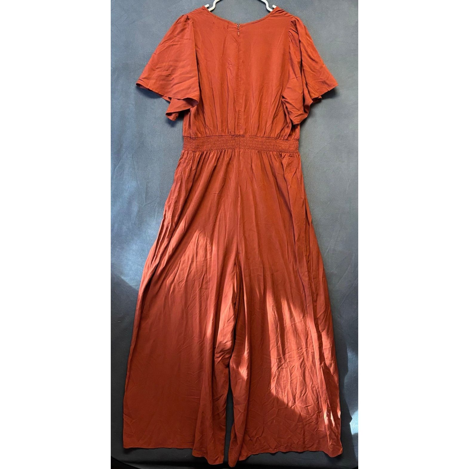 Other Ivy Street Plus Size Rust Wide Leg Jumpsuit 1X Boho Pantsuit Size 38" / US 16 / IT 52 - 6 Thumbnail