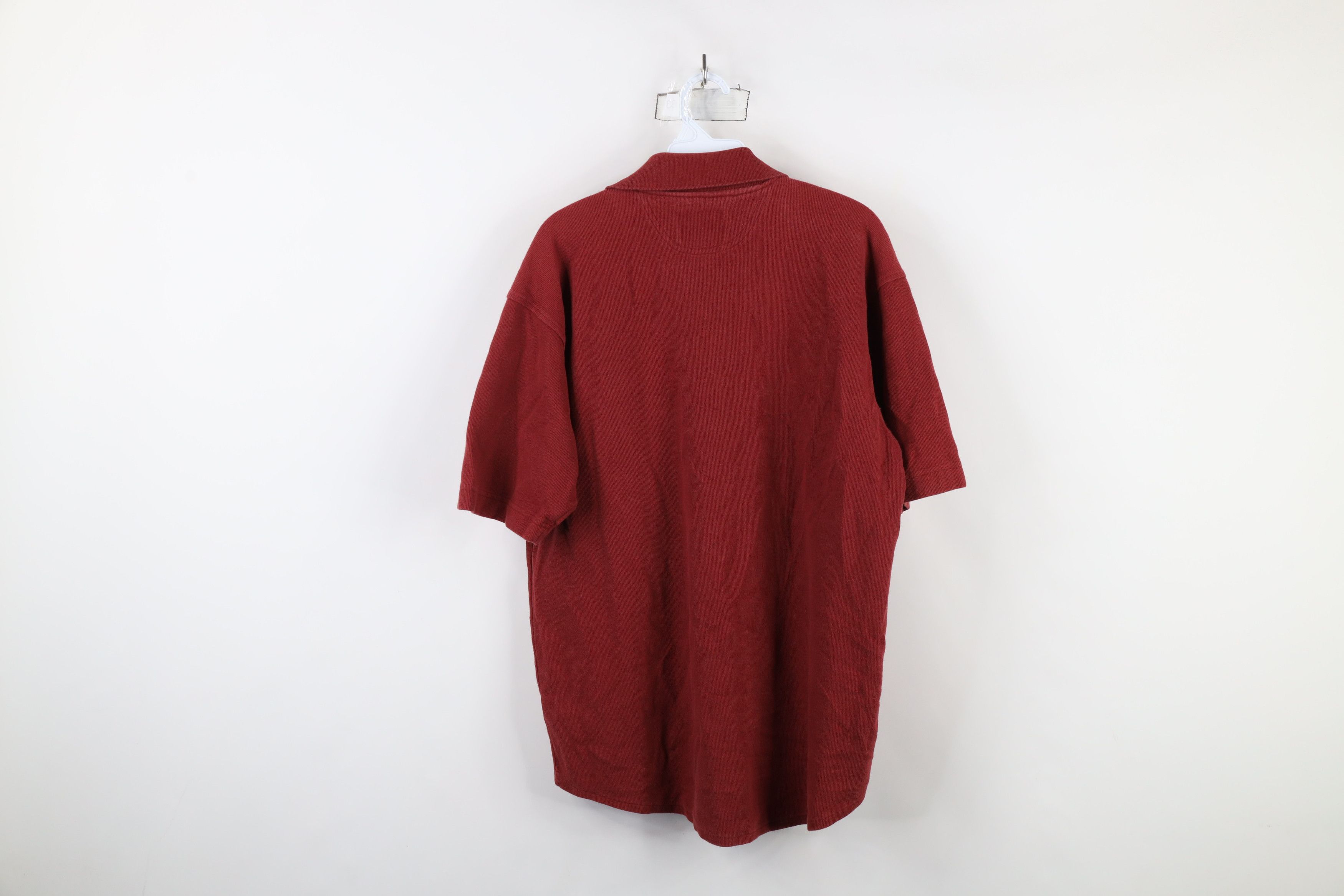 Vintage × Woolrich Woolen Mills Vintage 90s Woolrich Ribbed Knit Short Sleeve Button Shirt Size US L / EU 52-54 / 3 - 9 Thumbnail