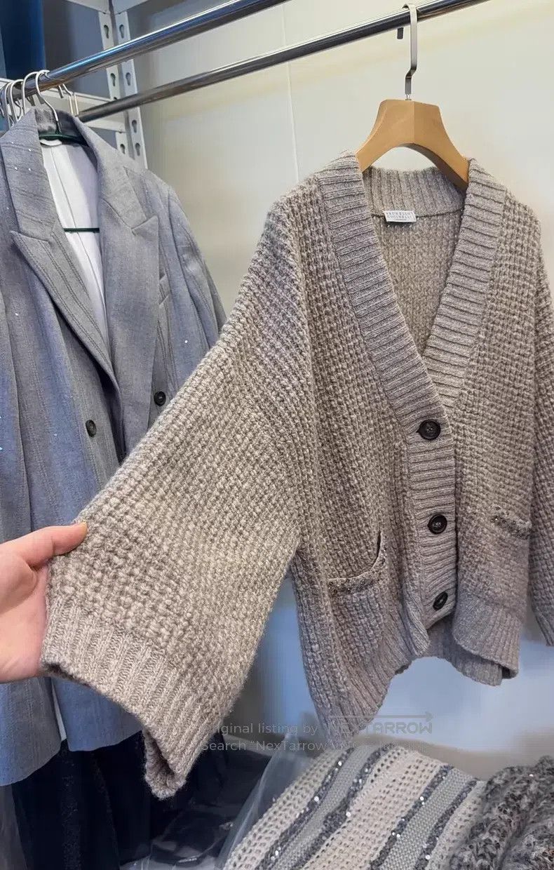 Brunello Cucinelli Brunello Cucinelli Beaded Cashmere Cardigan Size M / US 6-8 / IT 42-44 - 4 Thumbnail