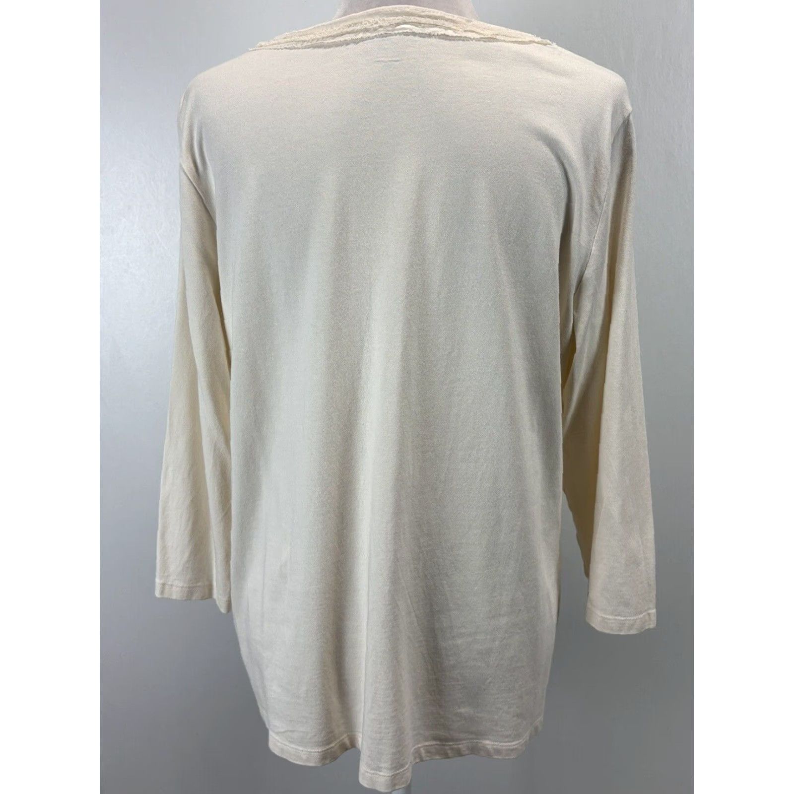 Vintage VINTAGE Chicos Cream Textured Long Sleeve Tunic Shirt Womens 3XL Size XS / US 0-2 / IT 36-38 - 3 Thumbnail