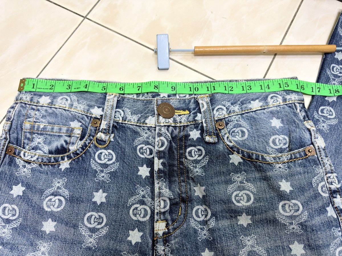 If Six Was Nine Co & Lu Washed All Over Monogram Full Print Denim Jeans Size US 31 - 16 Thumbnail