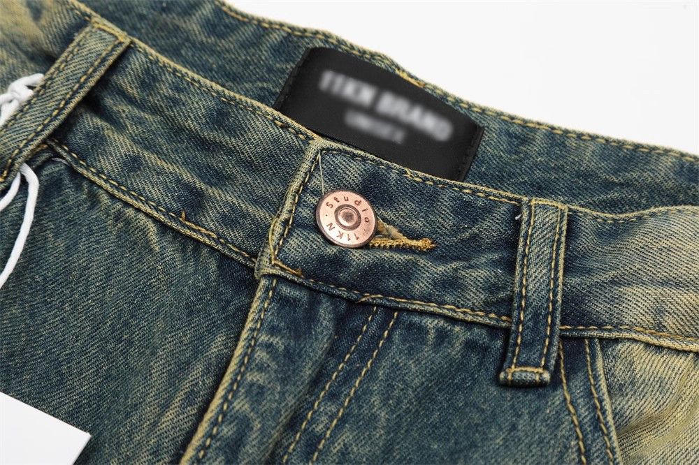 Japanese Brand × Jean Men's trendy punk contrast color washed distressed jeans Size US 32 / EU 48 - 3 Thumbnail