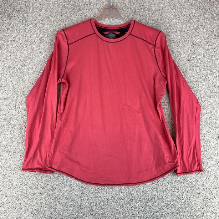 Blend ClimateRight T Shirt Women's 2XL XXL Long Sleeve Pink Crew Neck  Polyester Blend